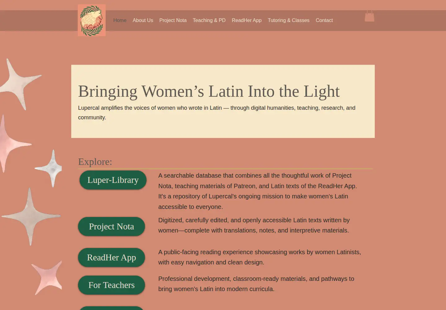 Captured homepage of lupercallegit.org in the current scan