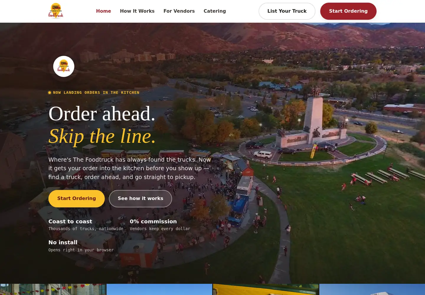 Screenshot of wheresthefoodtruck.com