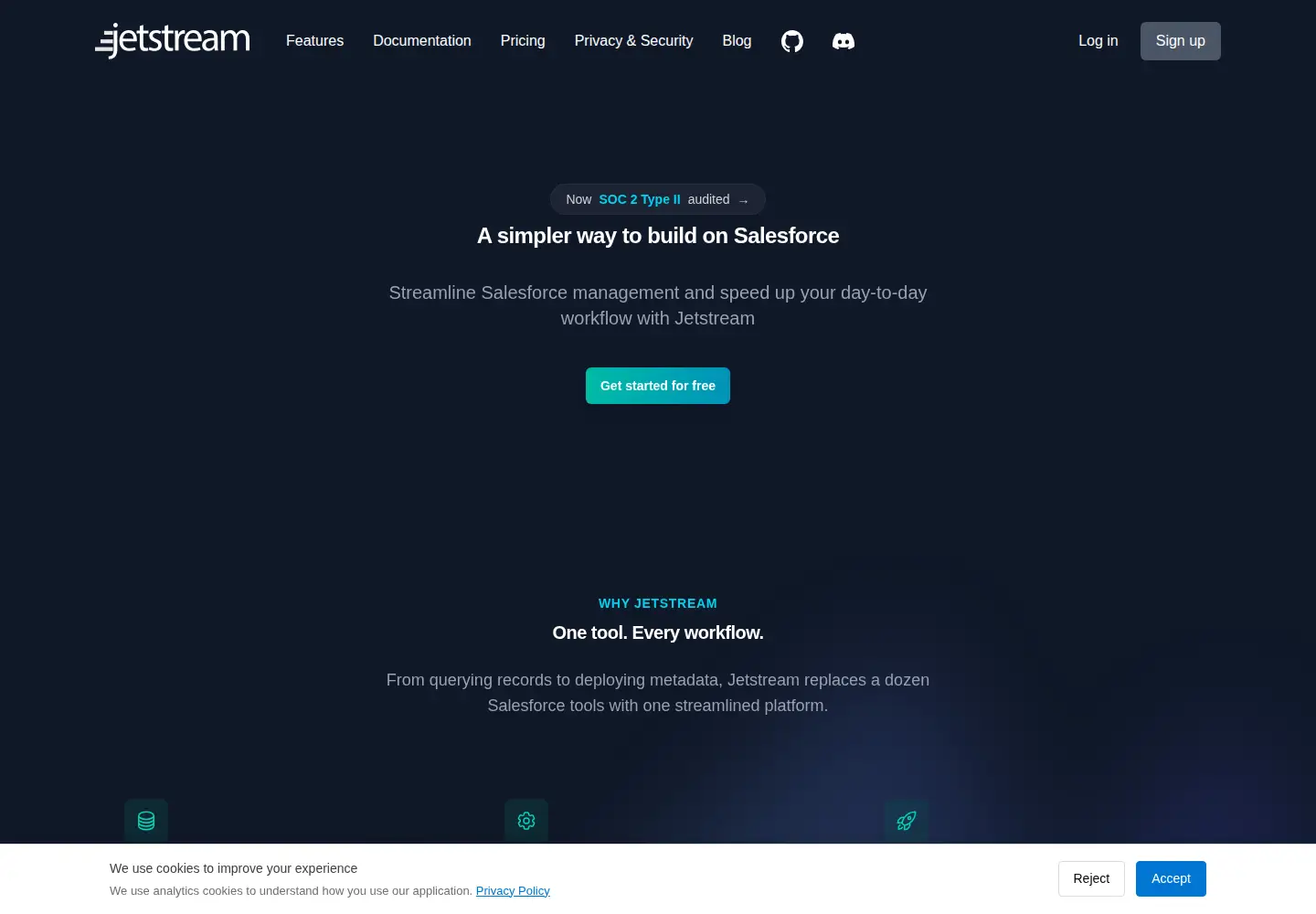 Captured homepage of getjetstream.app in the current scan