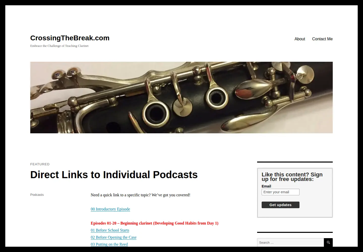 Screenshot of crossingthebreak.com