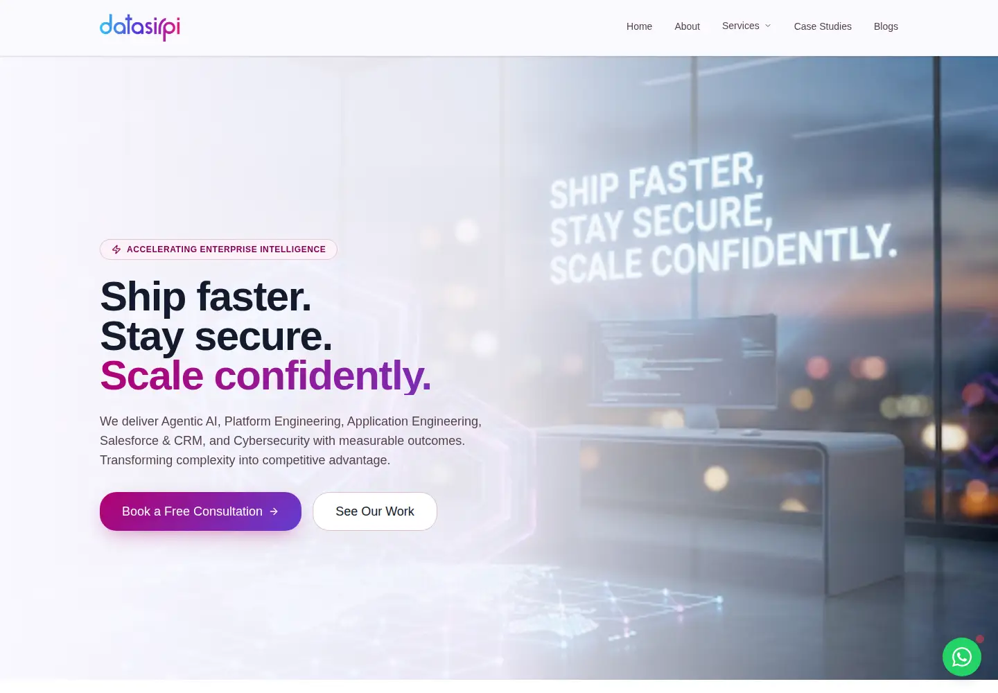 Captured homepage of datasirpi.com in the current scan