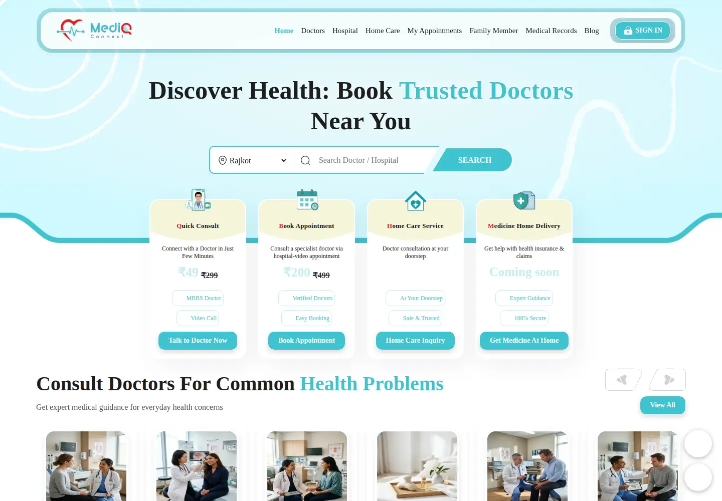 Screenshot of mediqconnecthealthcare.com