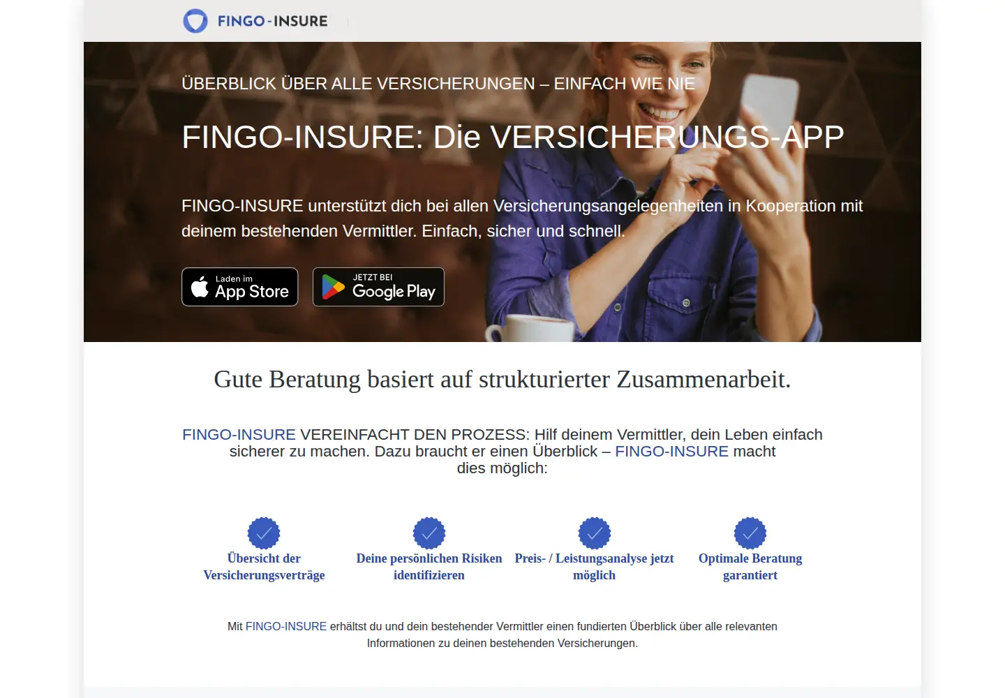 Captured homepage of fingo-insure.de in the current scan
