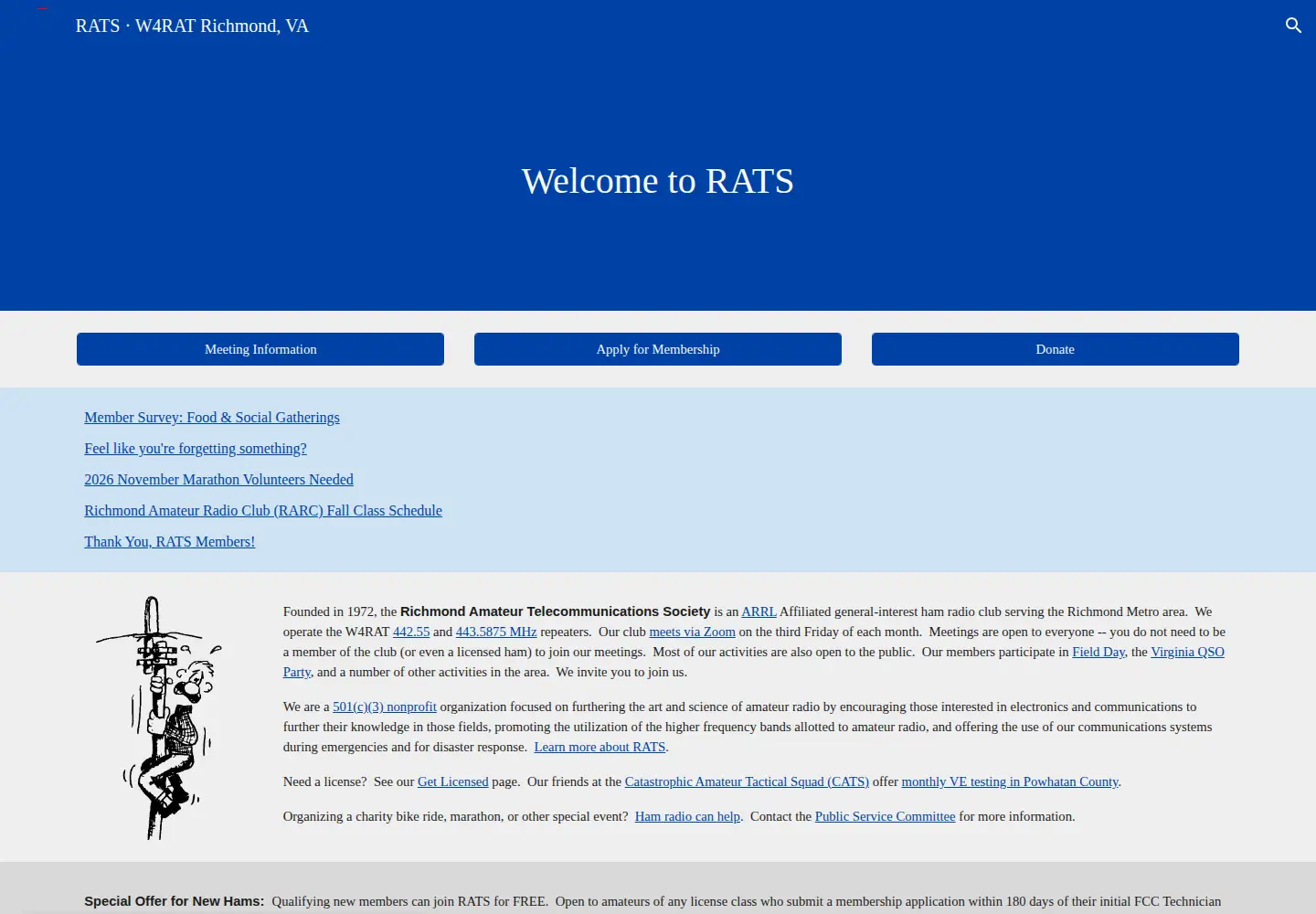 Captured homepage of rats.net in the current scan