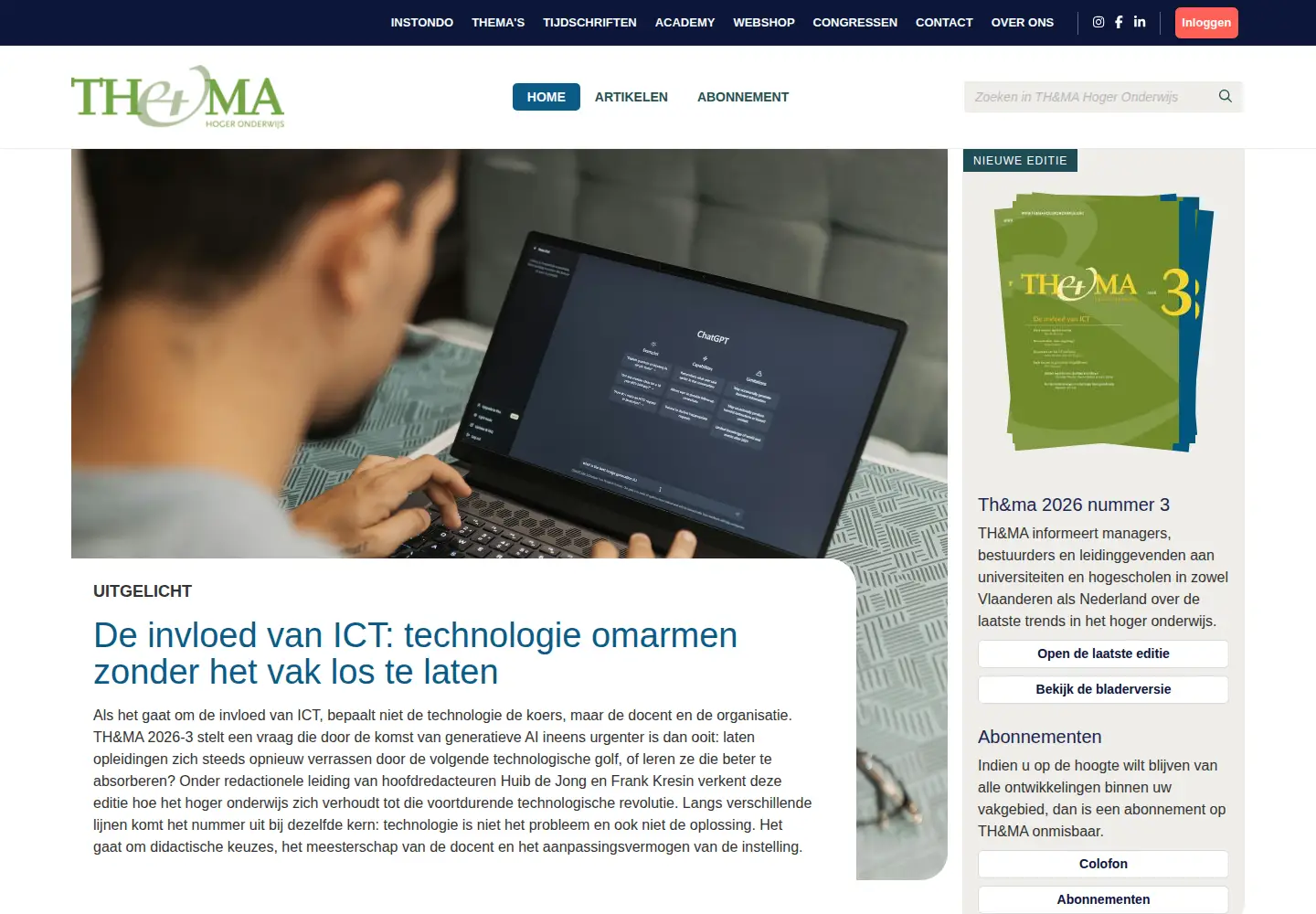 Screenshot of themahogeronderwijs.org