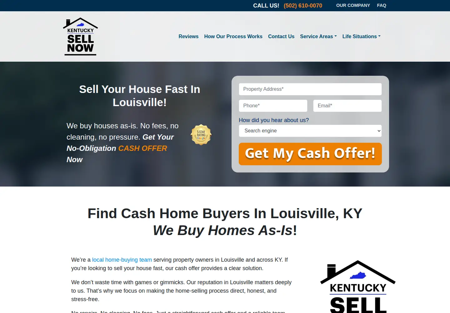 Captured homepage of kentuckysellnow.com in the current scan