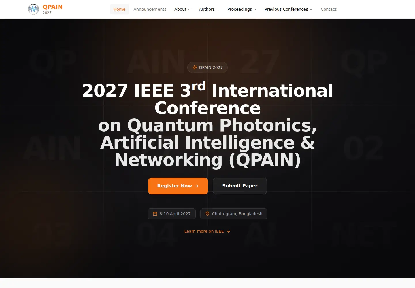 Captured homepage of qpain.org in the current scan