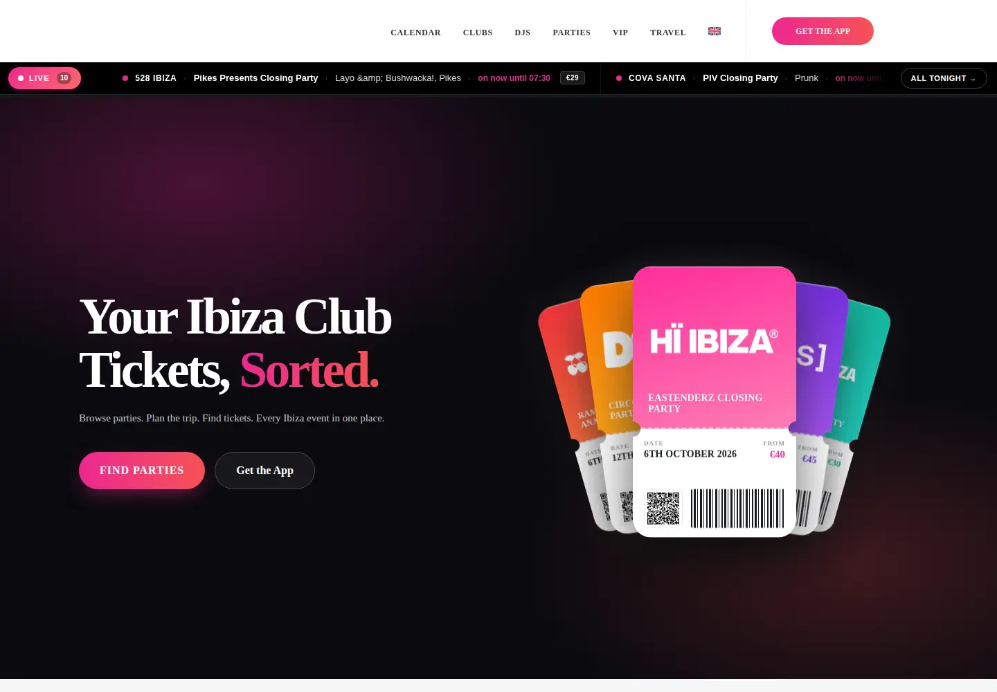 Screenshot of ticketsibiza.co.uk
