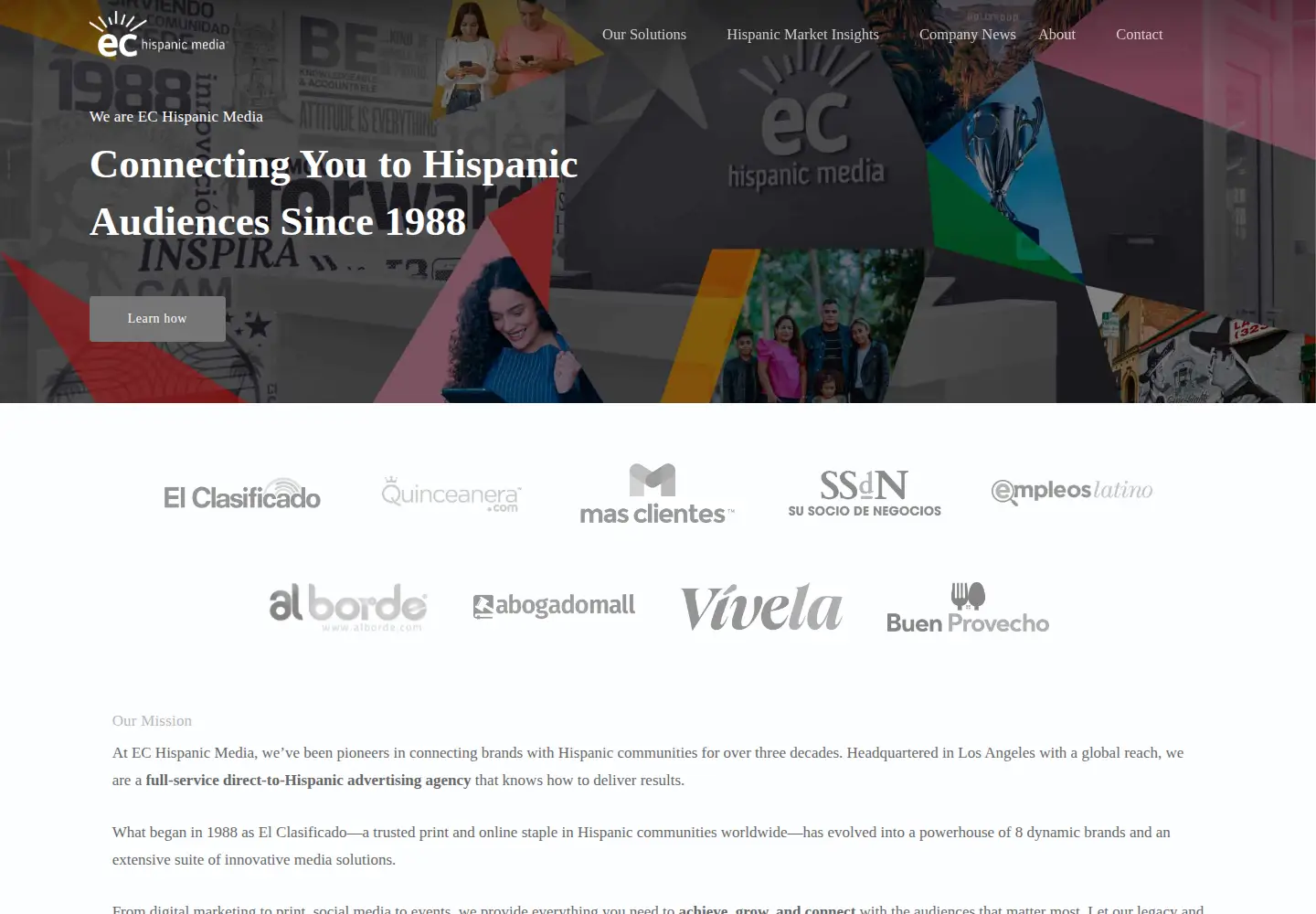 Captured homepage of echispanicmedia.com in the current scan
