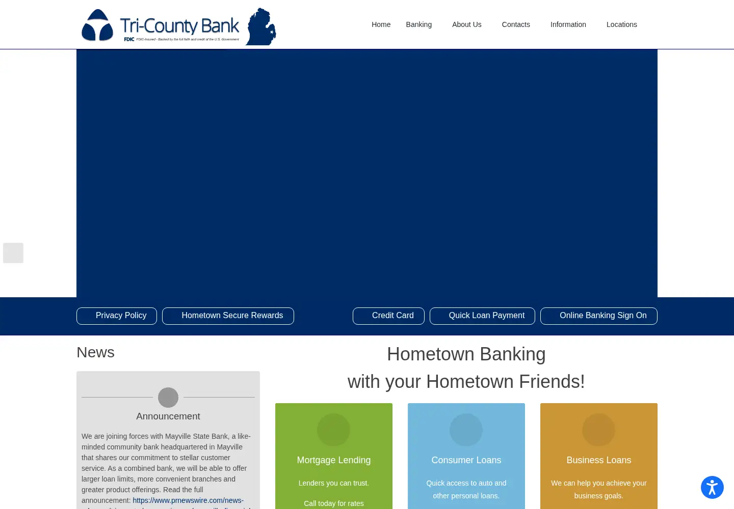 Screenshot of tri-countybank.com
