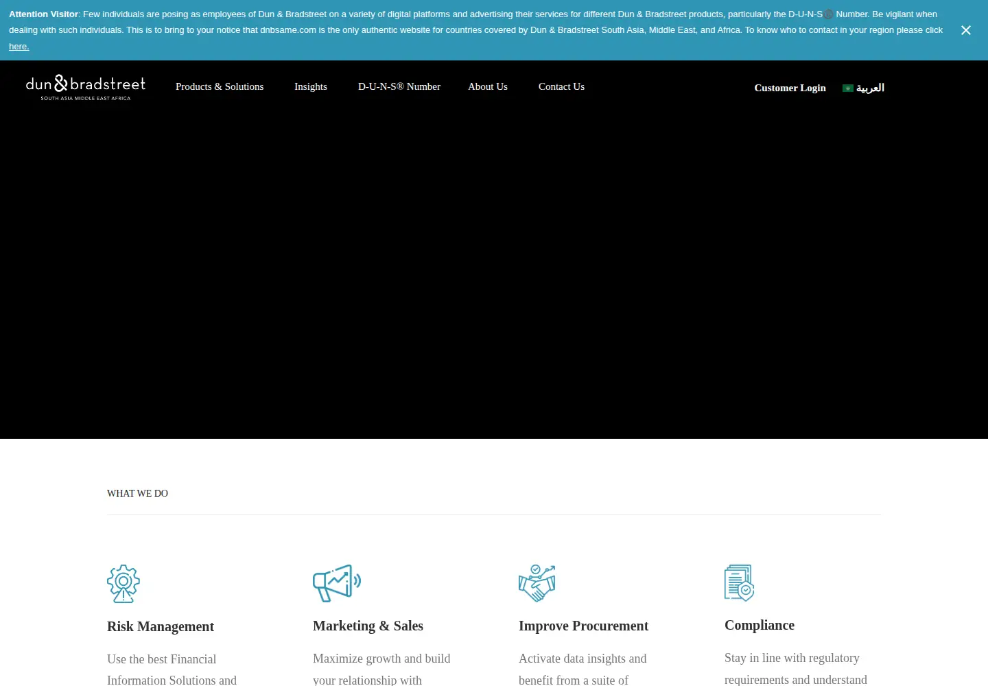 Captured homepage of dnbsame.com in the current scan