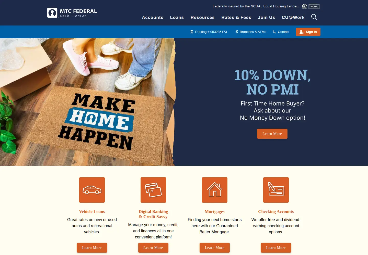 Captured homepage of mtcfederal.com in the current scan