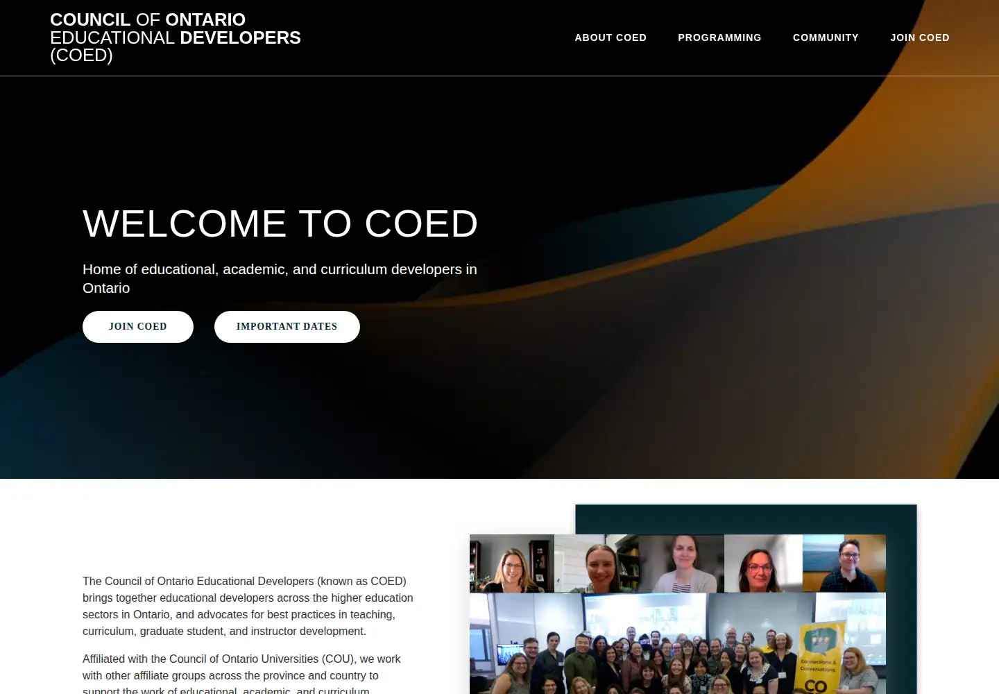 Captured homepage of coedcfpo.ca in the current scan