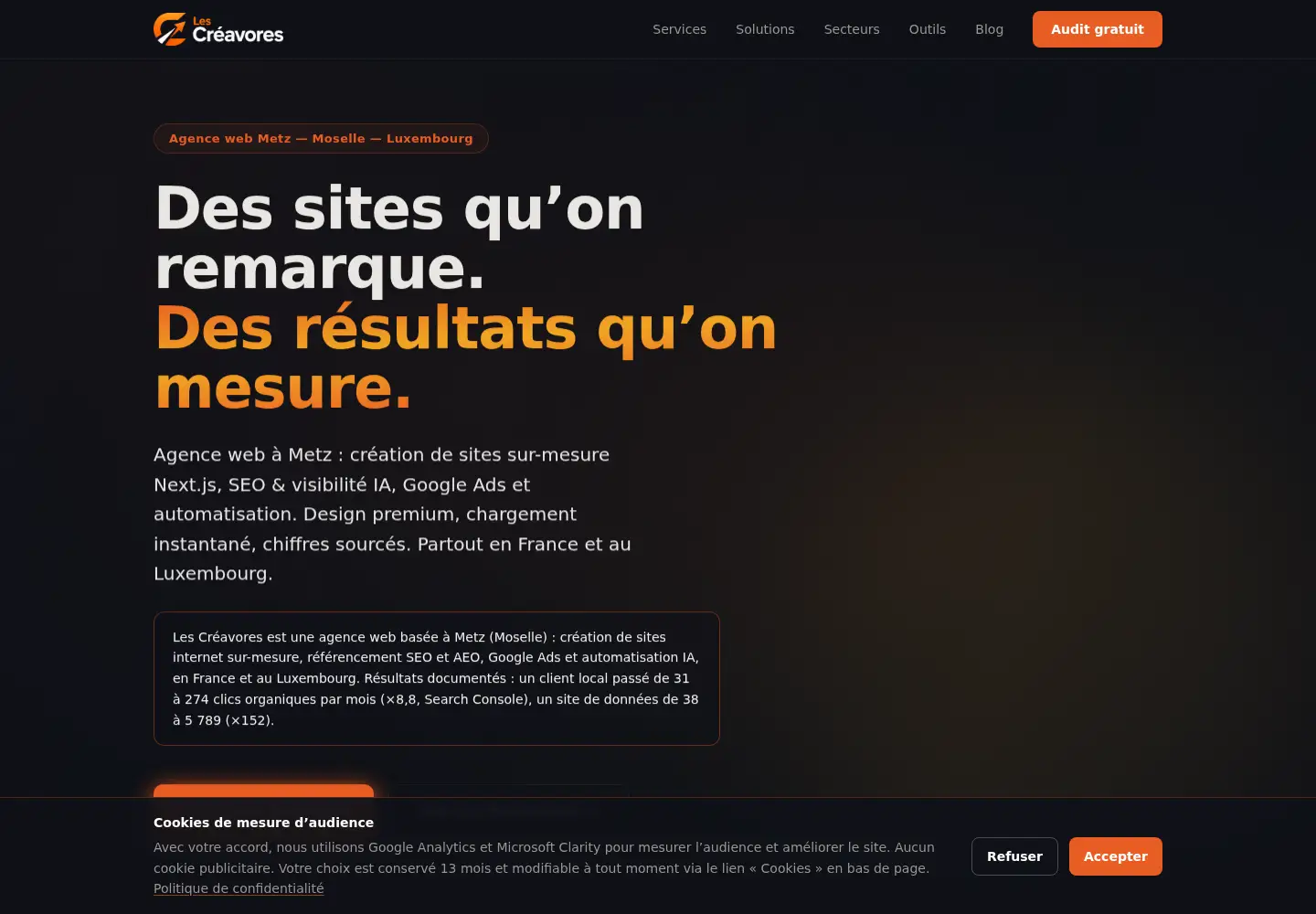 Screenshot of lescreavores.fr