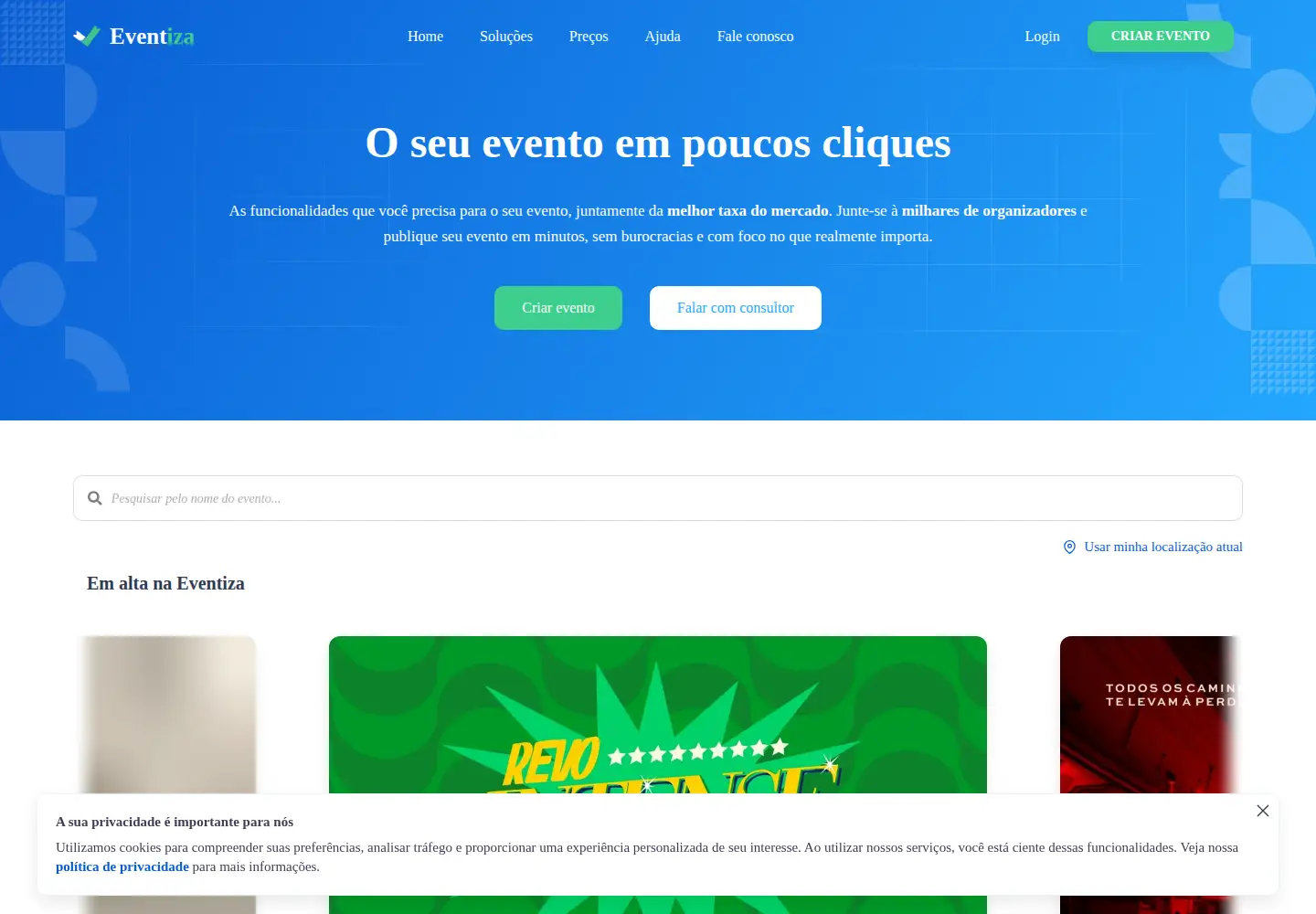 Screenshot of eventiza.com.br