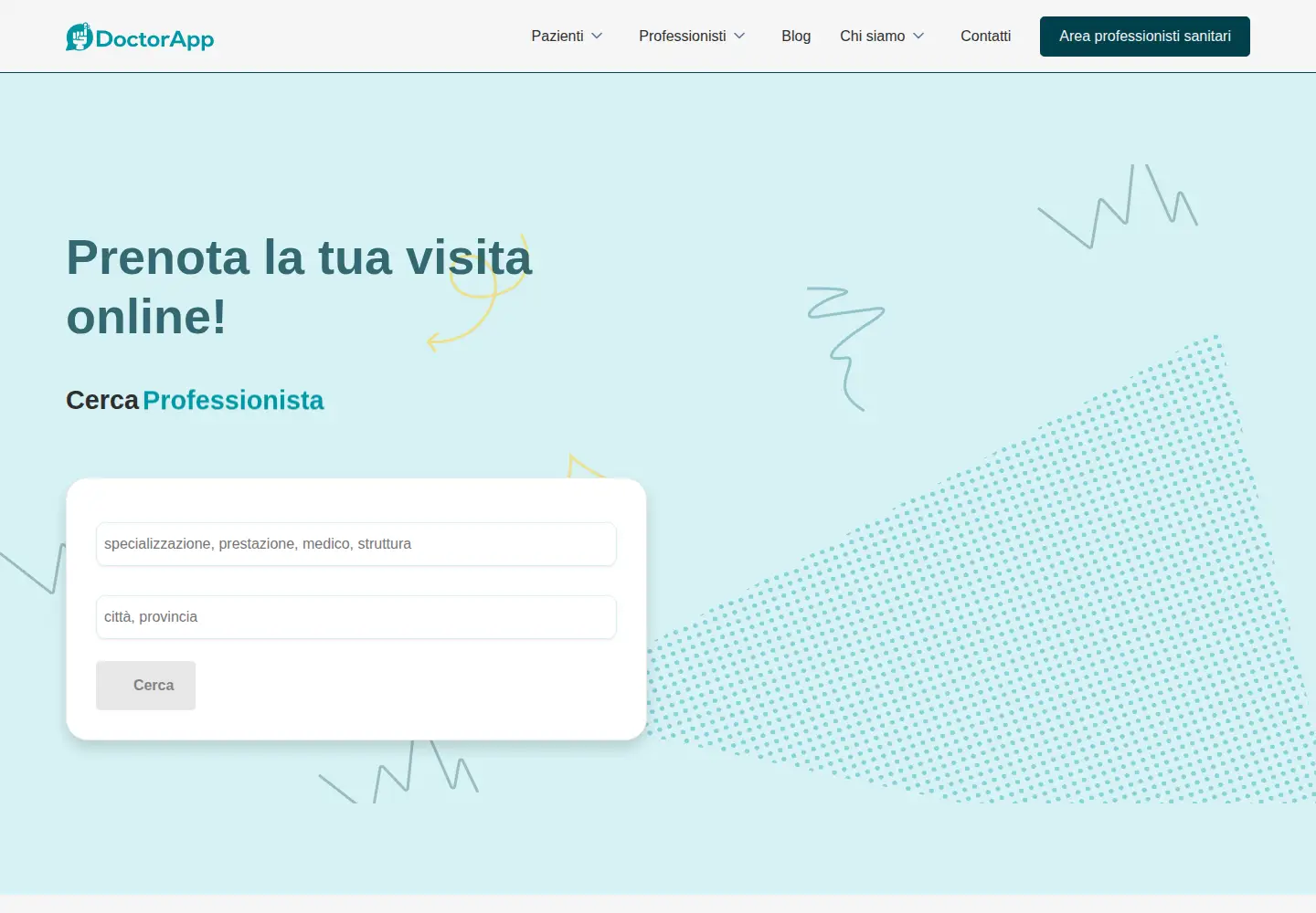 Captured homepage of doctorapp.it in the current scan