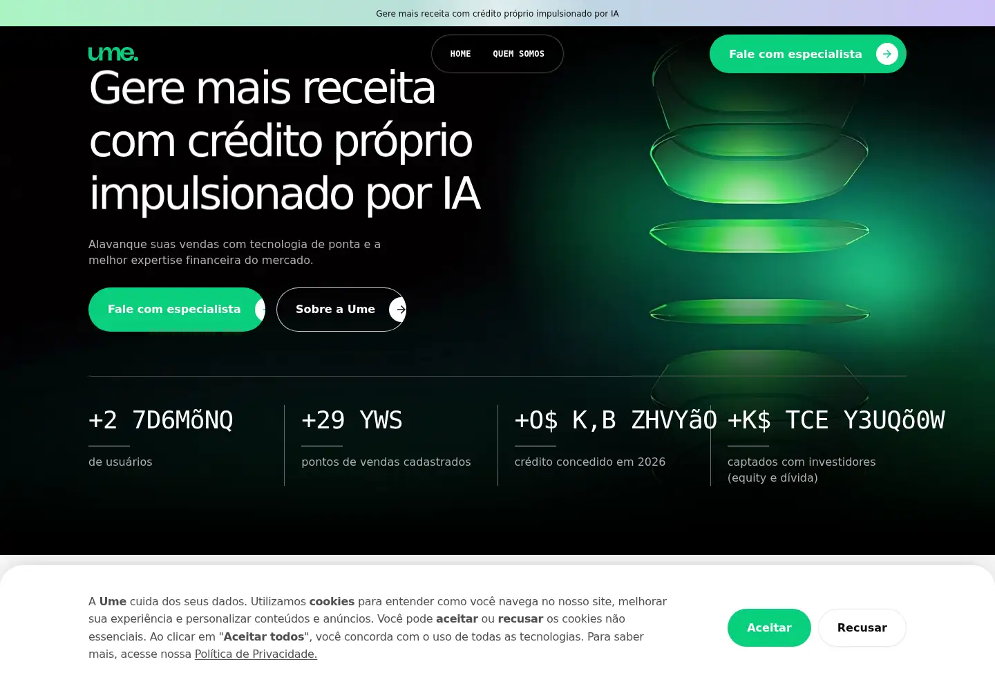 Screenshot of ume.com.br