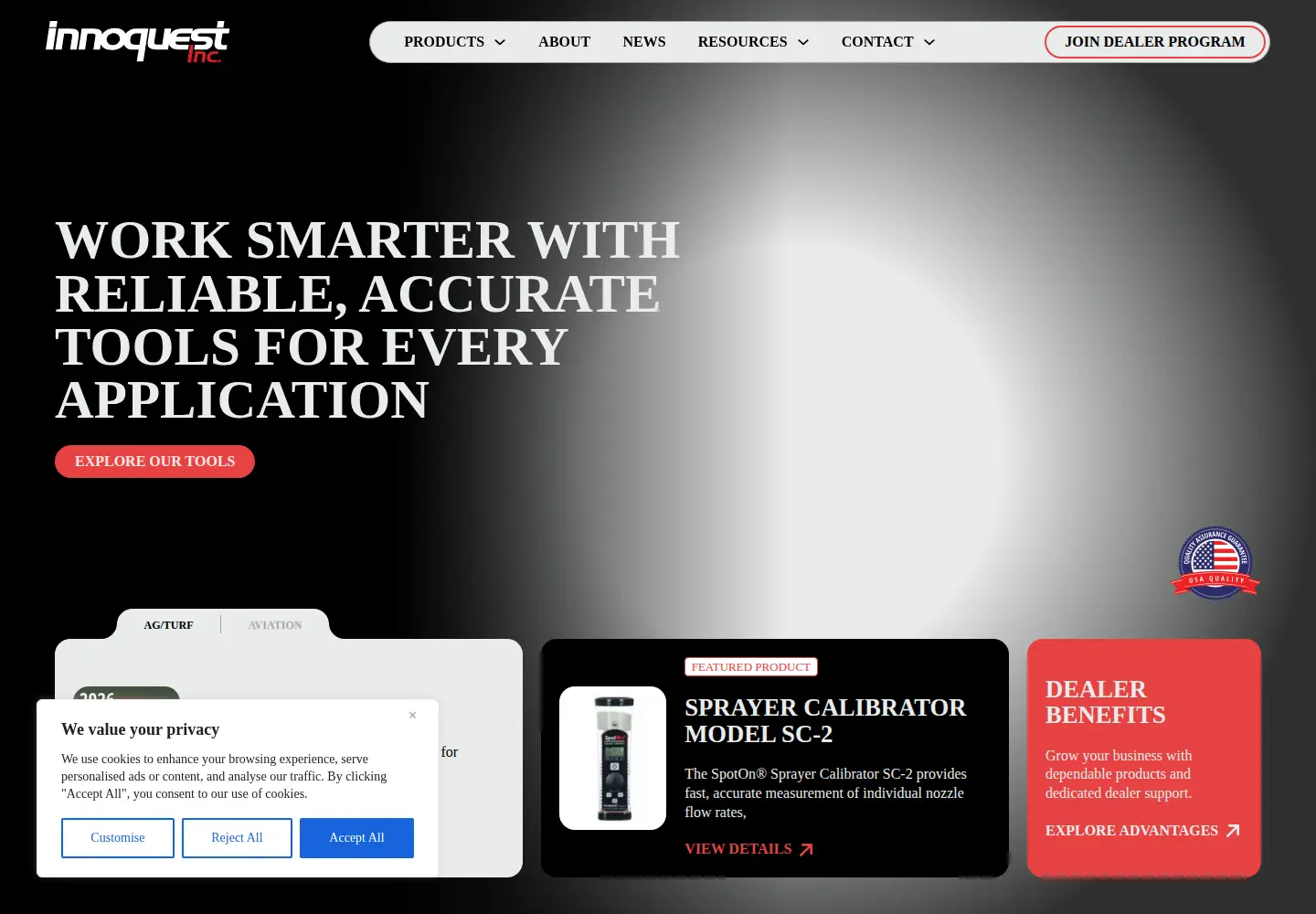 Captured homepage of innoquestinc.com in the current scan