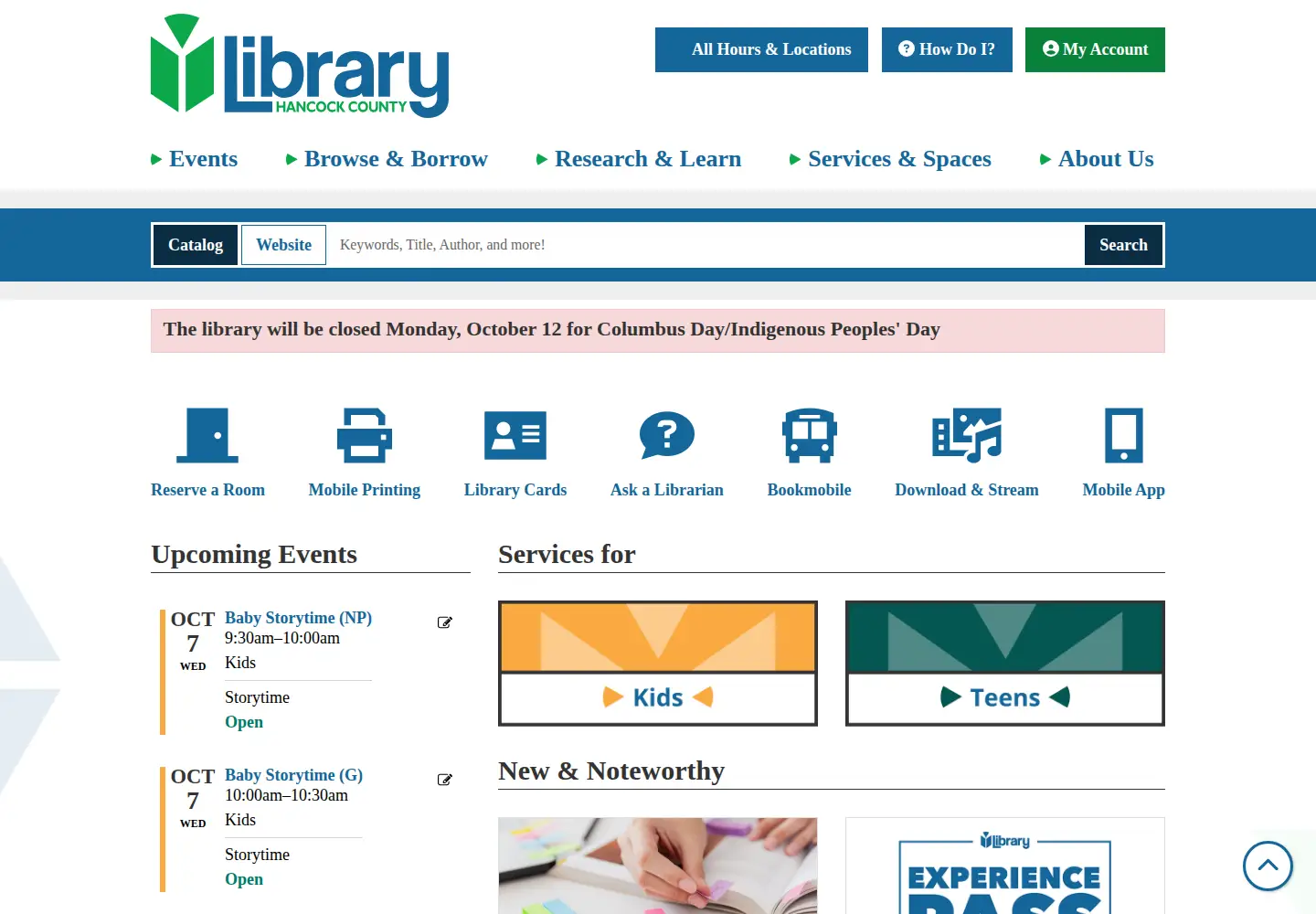 Captured homepage of hcplibrary.org in the current scan