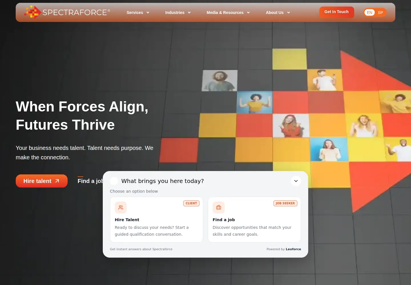 Screenshot of spectraforce.com