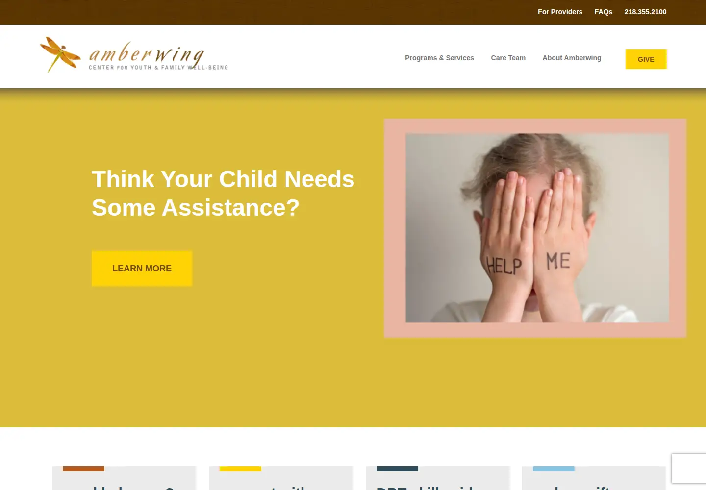 Captured homepage of amberwing.org in the current scan
