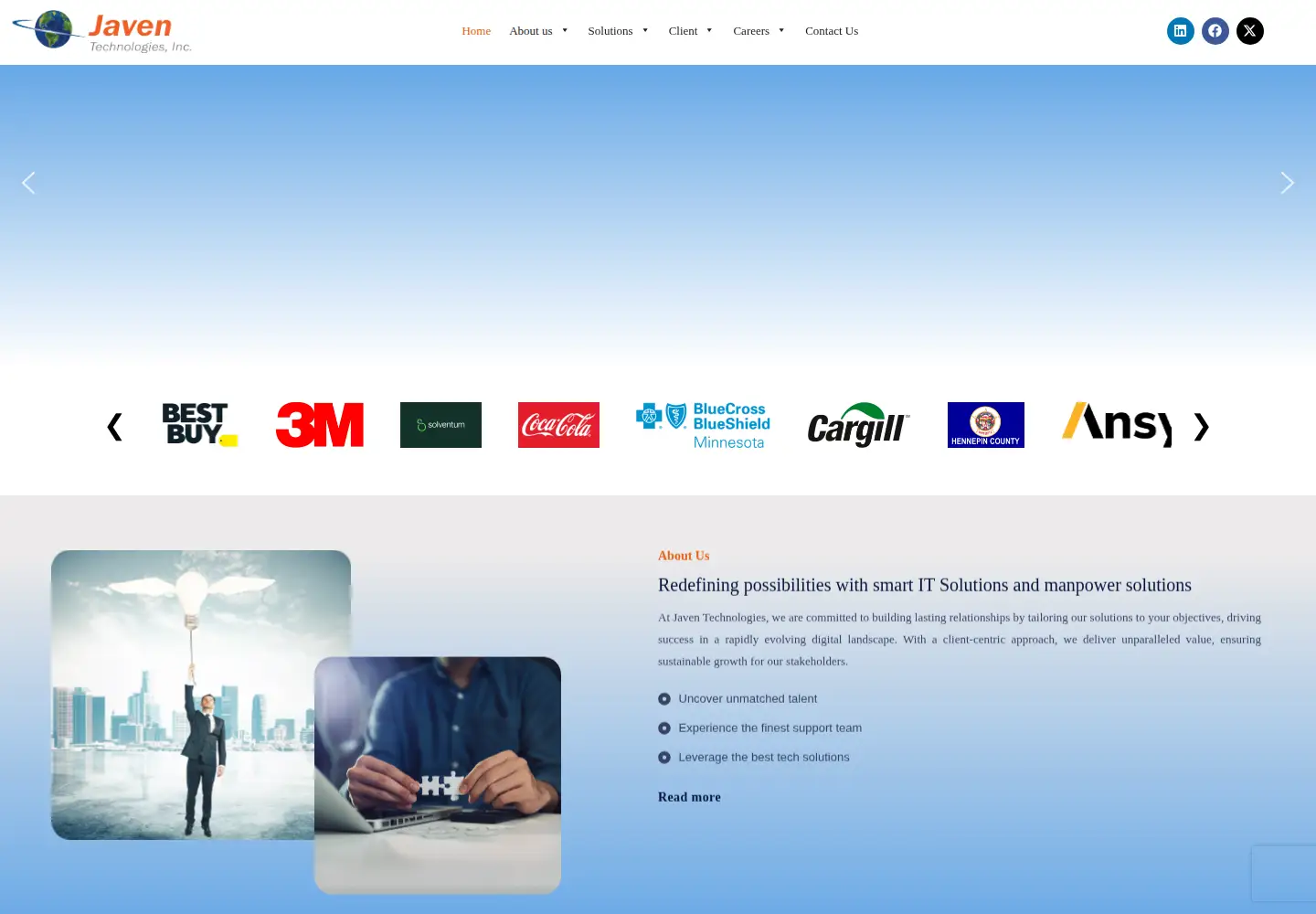 Screenshot of javentechnologies.com