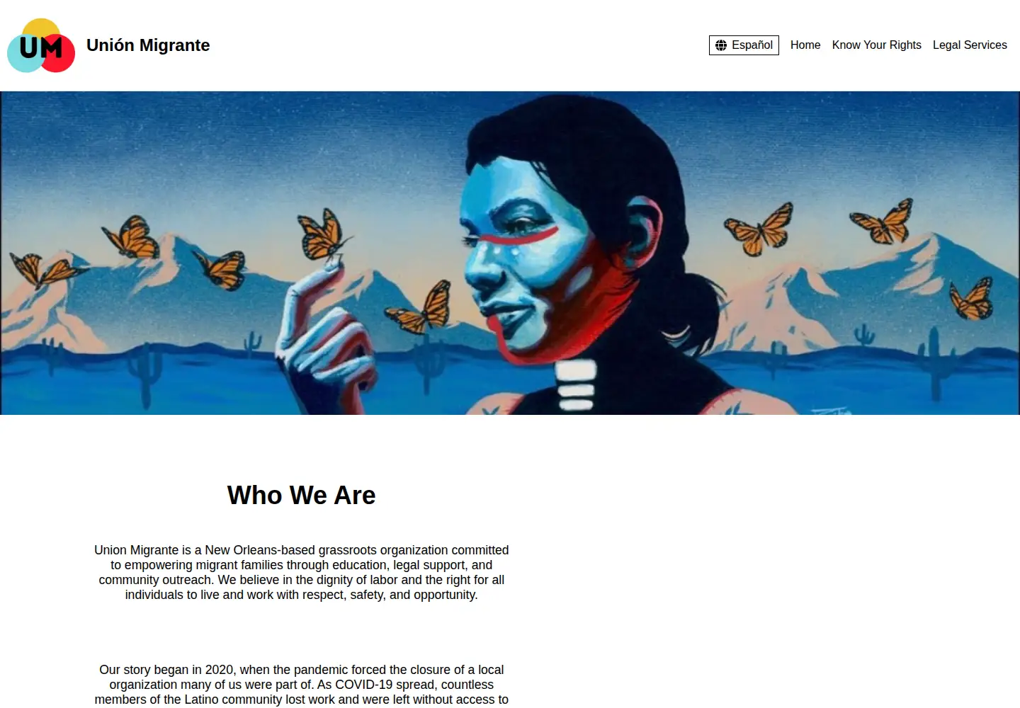 Screenshot of umnola.org