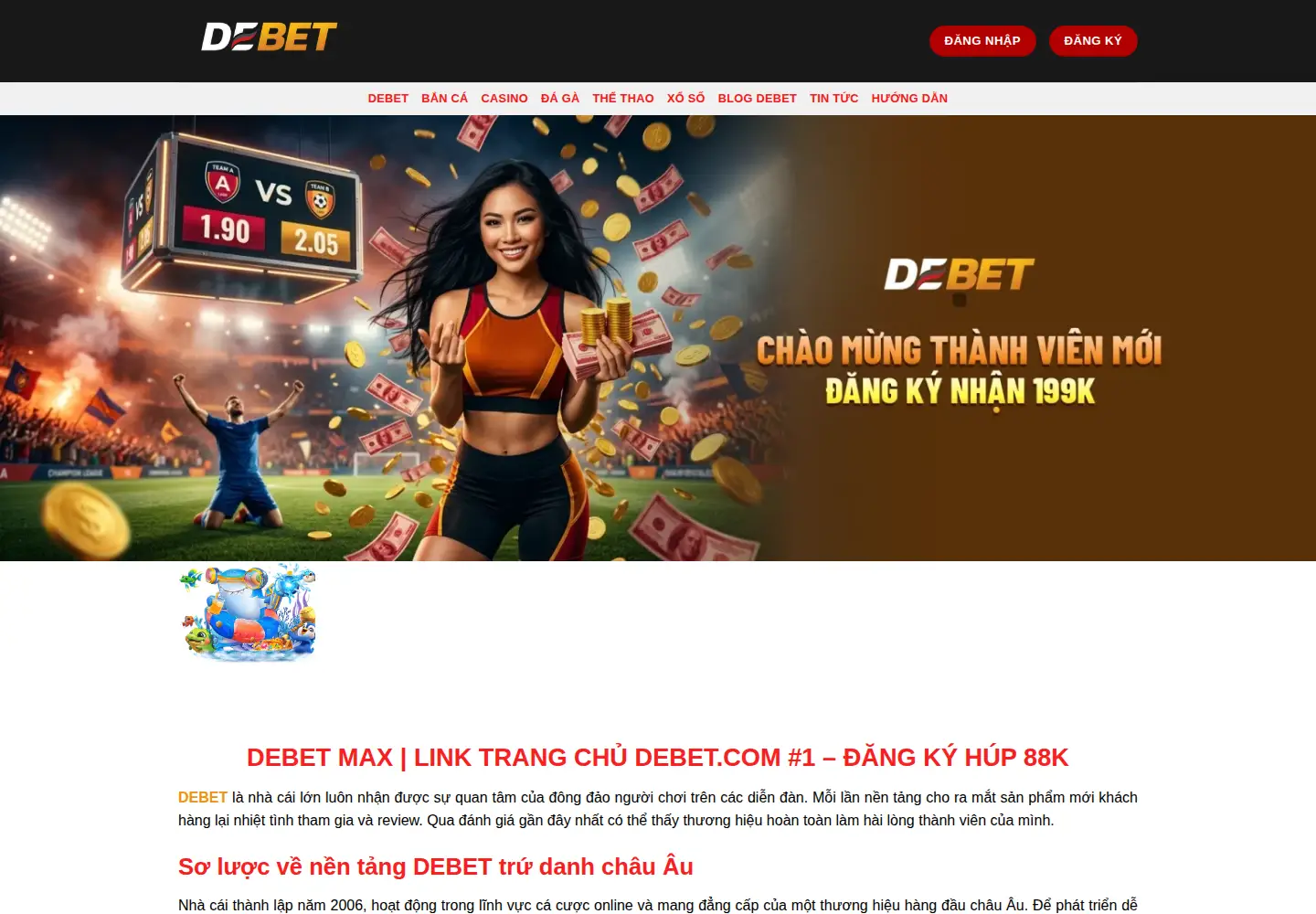 Screenshot of debet88.mobile