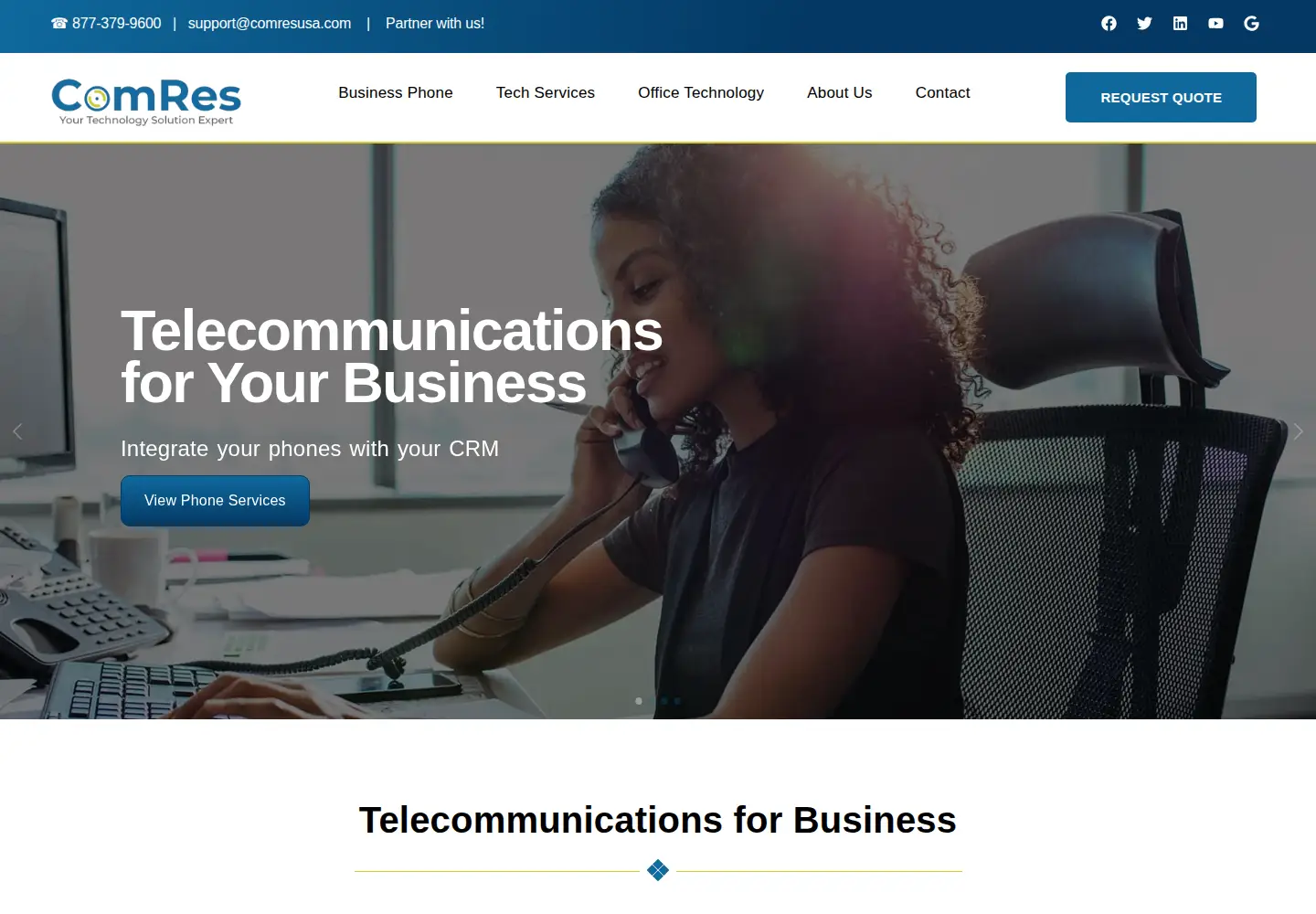Screenshot of comresusa.com