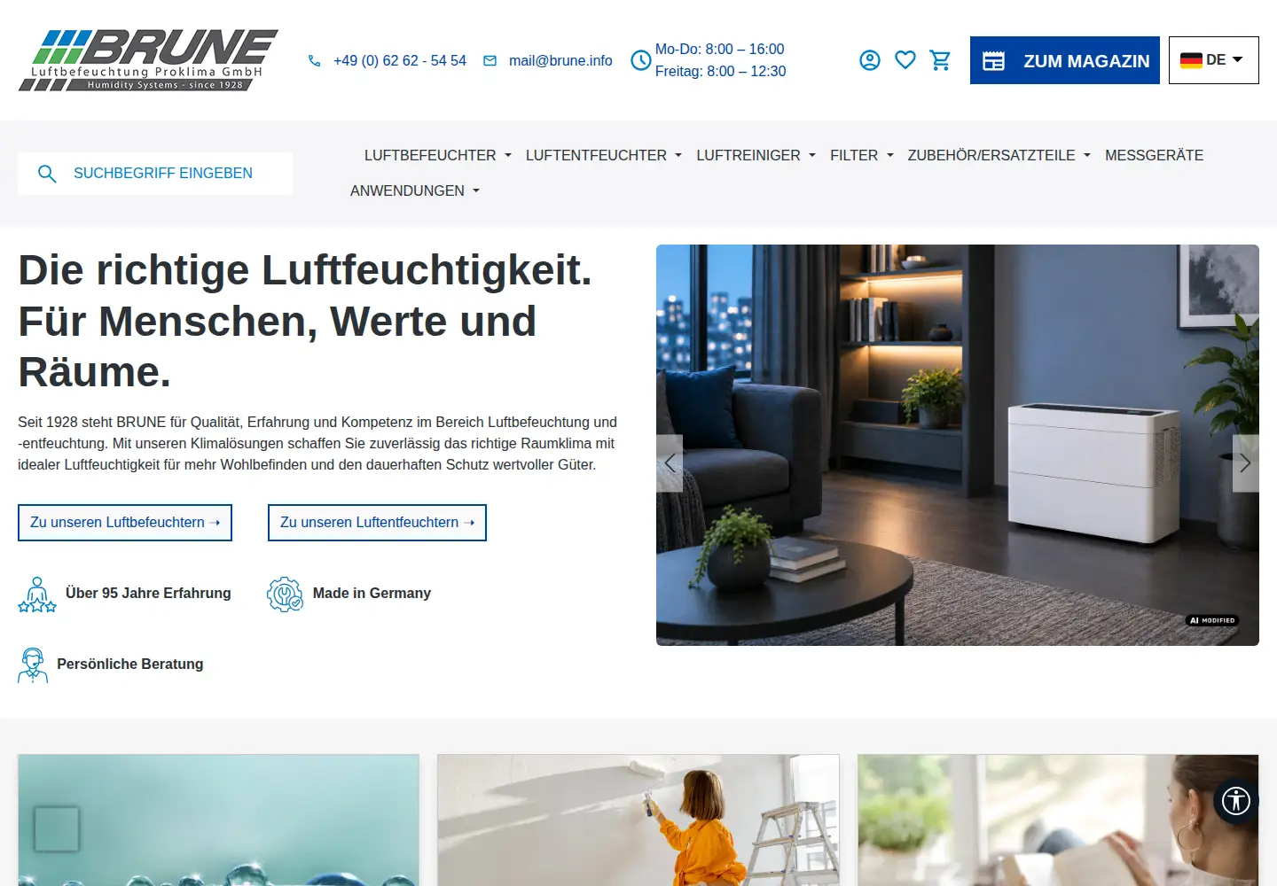 Captured homepage of brune.info in the current scan