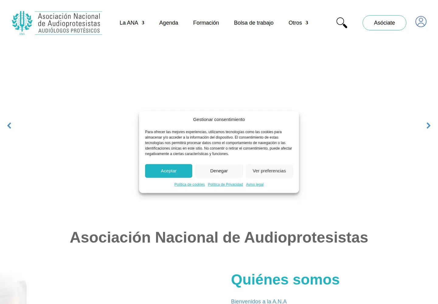 Captured homepage of audioprotesistas.org in the current scan