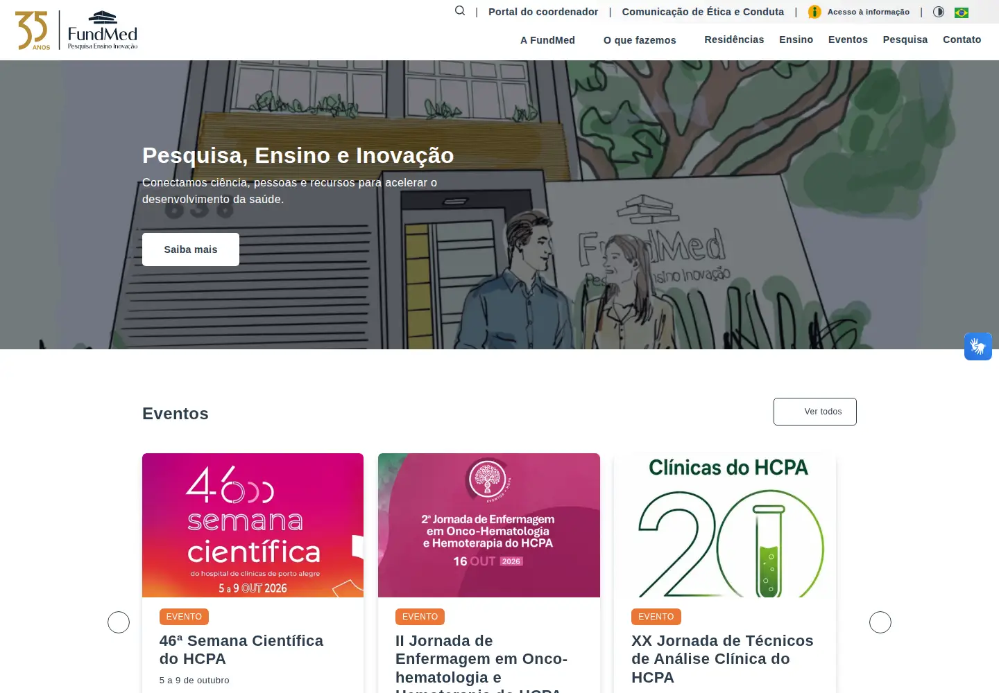 Screenshot of fundmed.org.br