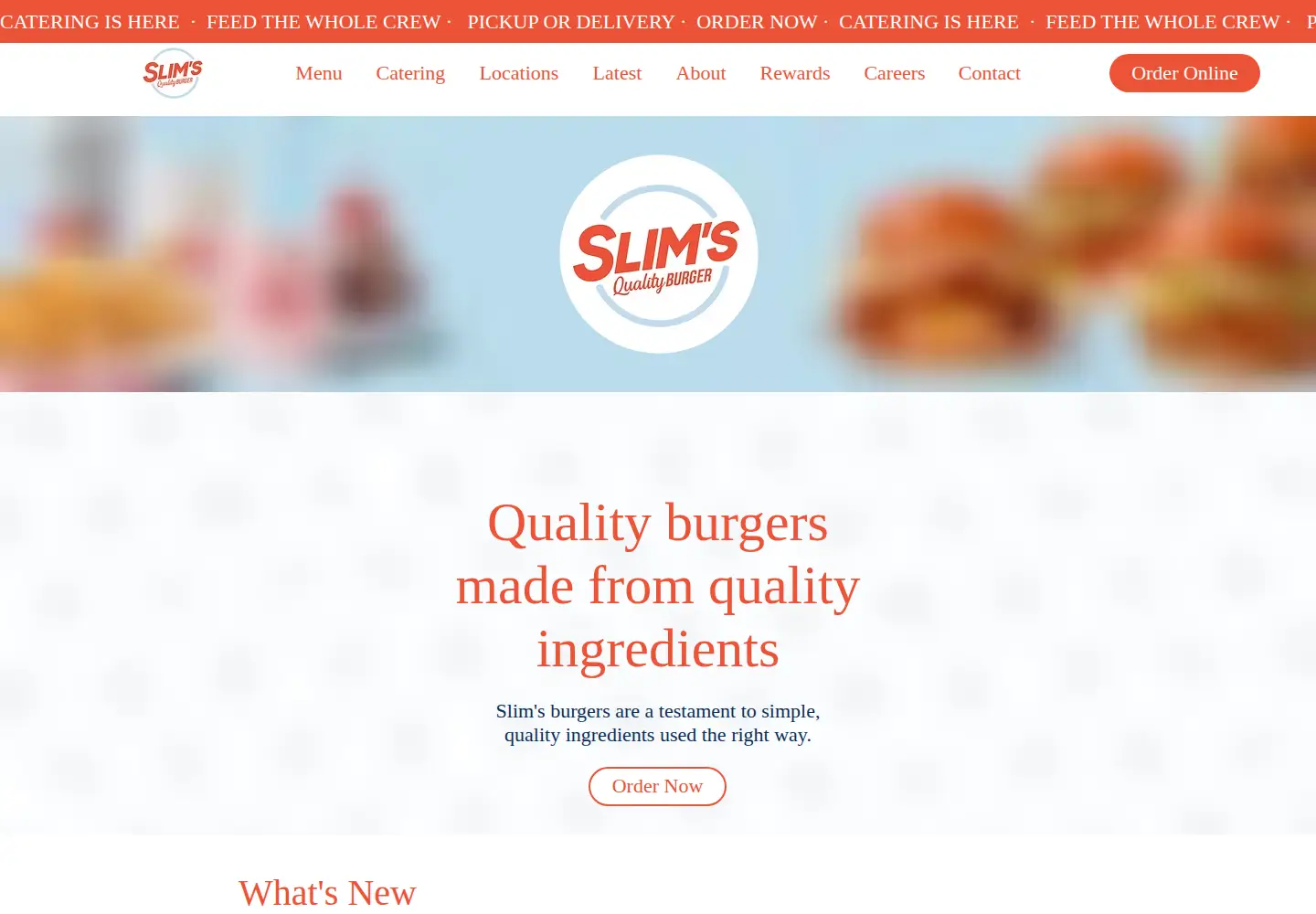 Screenshot of slimsqualityburger.com