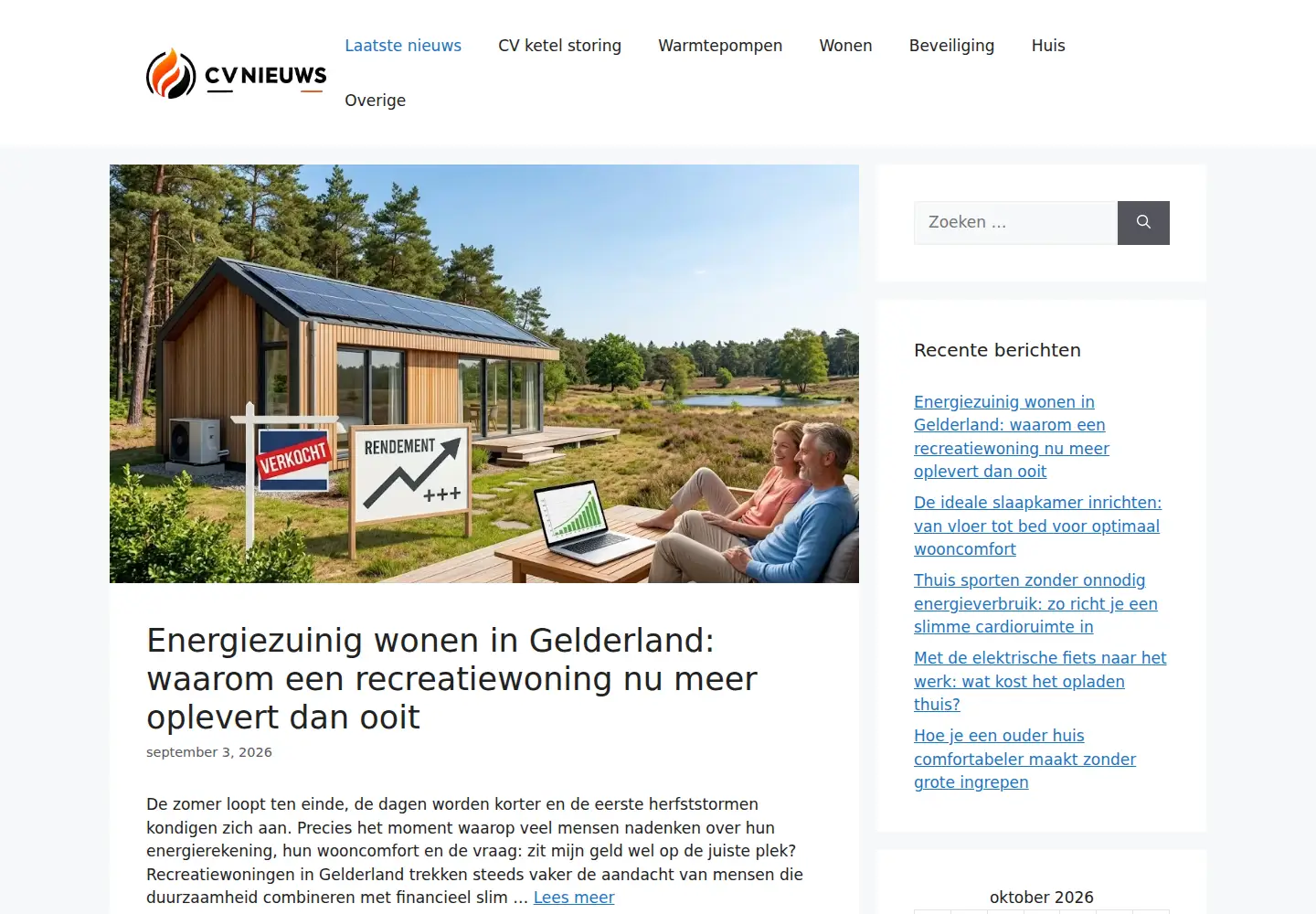 Captured homepage of cvnieuws.nl in the current scan
