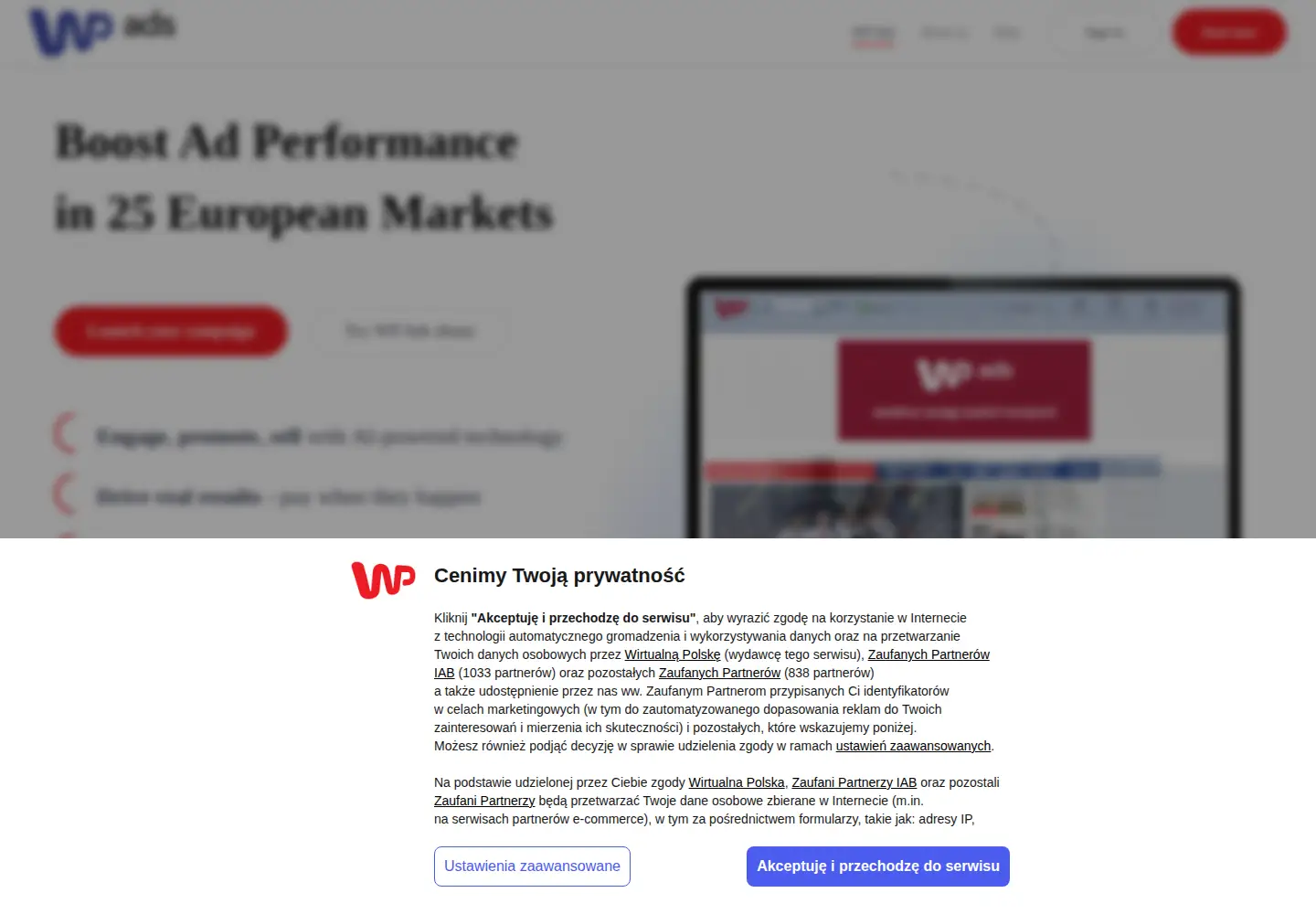 Captured homepage of wpads.com in the current scan