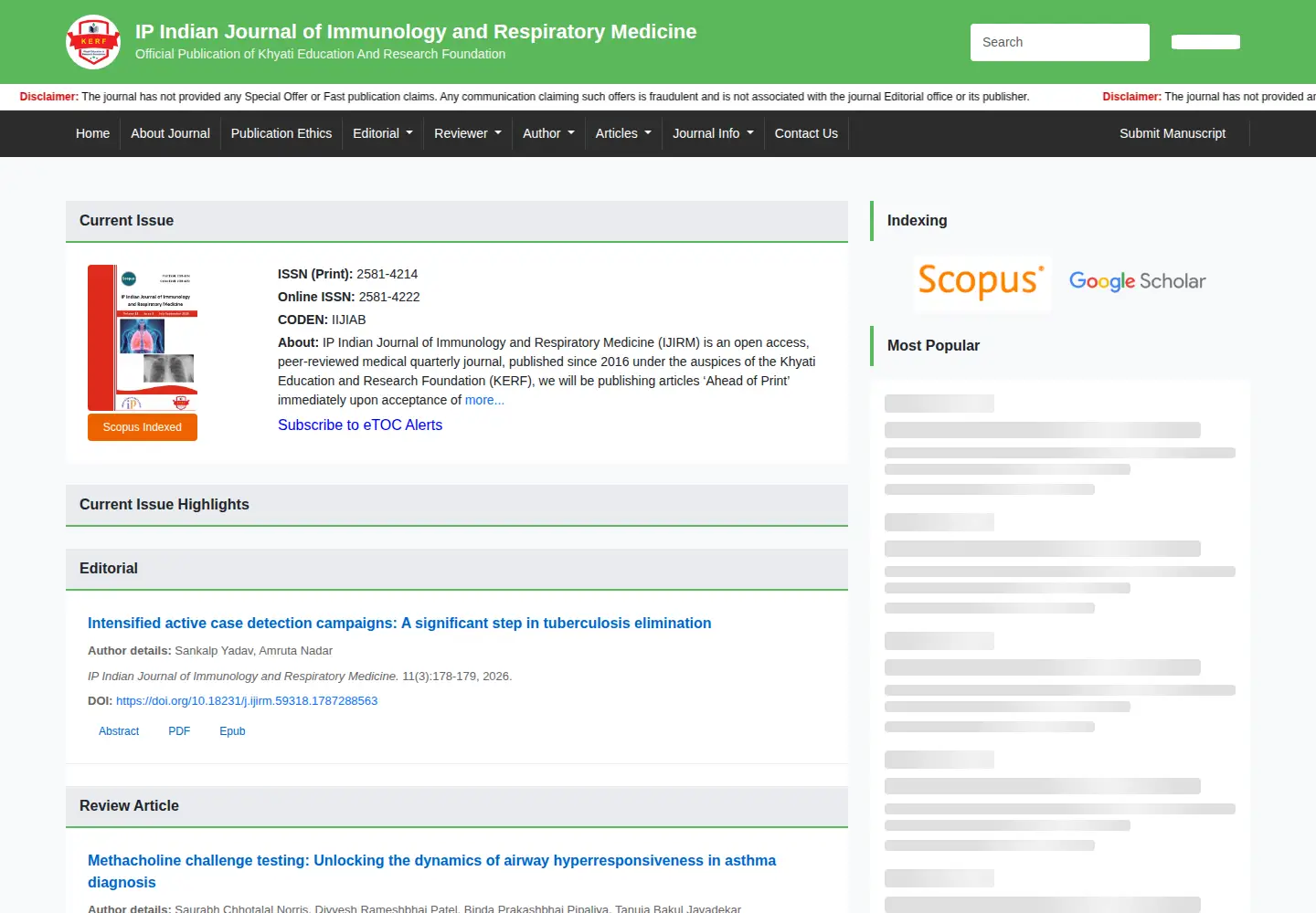 Screenshot of ijirm.org