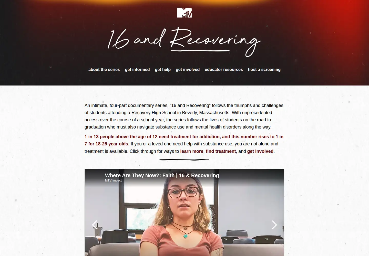 Screenshot of 16andrecovering.com