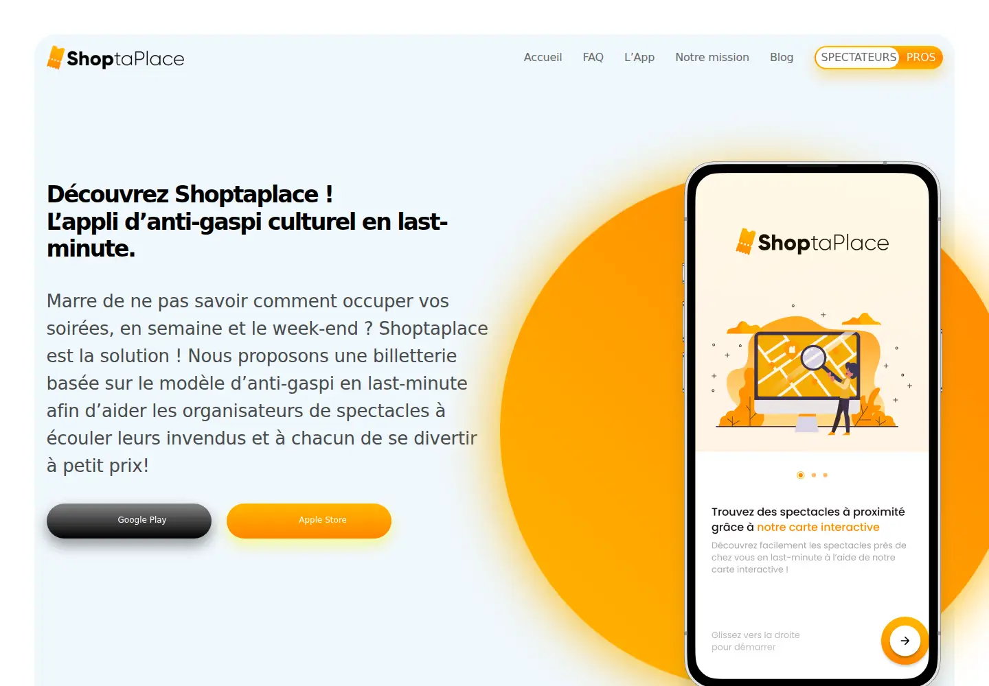 Screenshot of shoptaplaceapp.fr