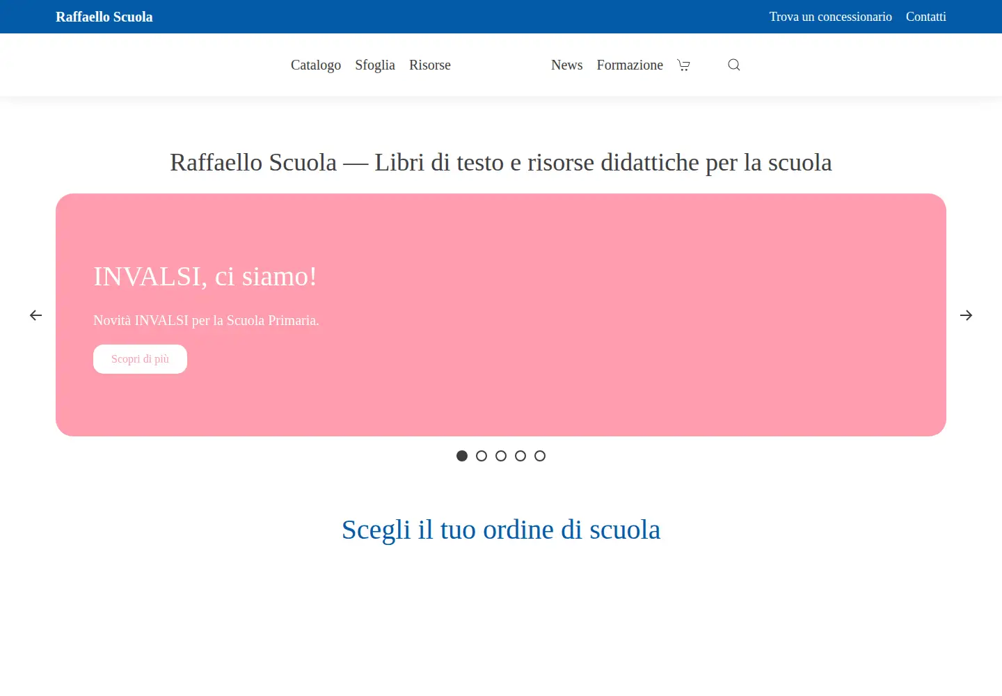 Captured homepage of raffaelloscuola.it in the current scan