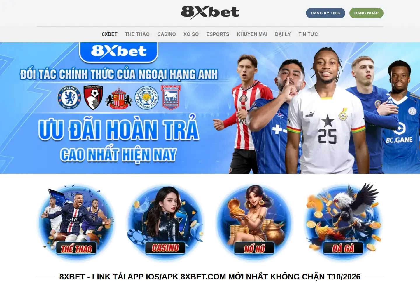 Captured homepage of 8xbet.accountant in the current scan
