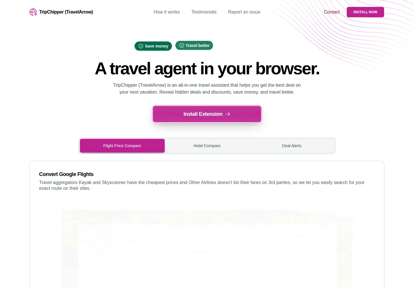 Screenshot of travelarrow.io