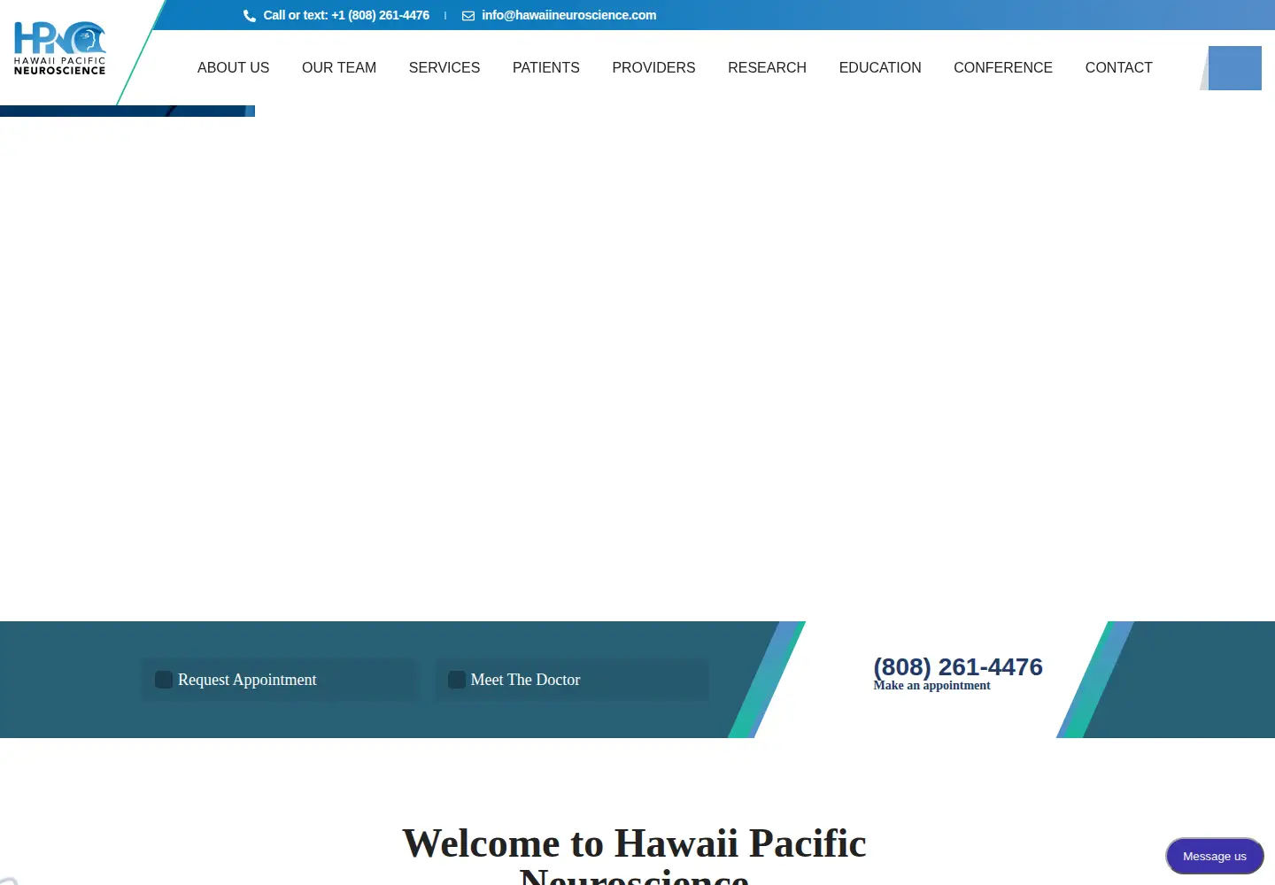 Captured homepage of hawaiineuroscience.com in the current scan