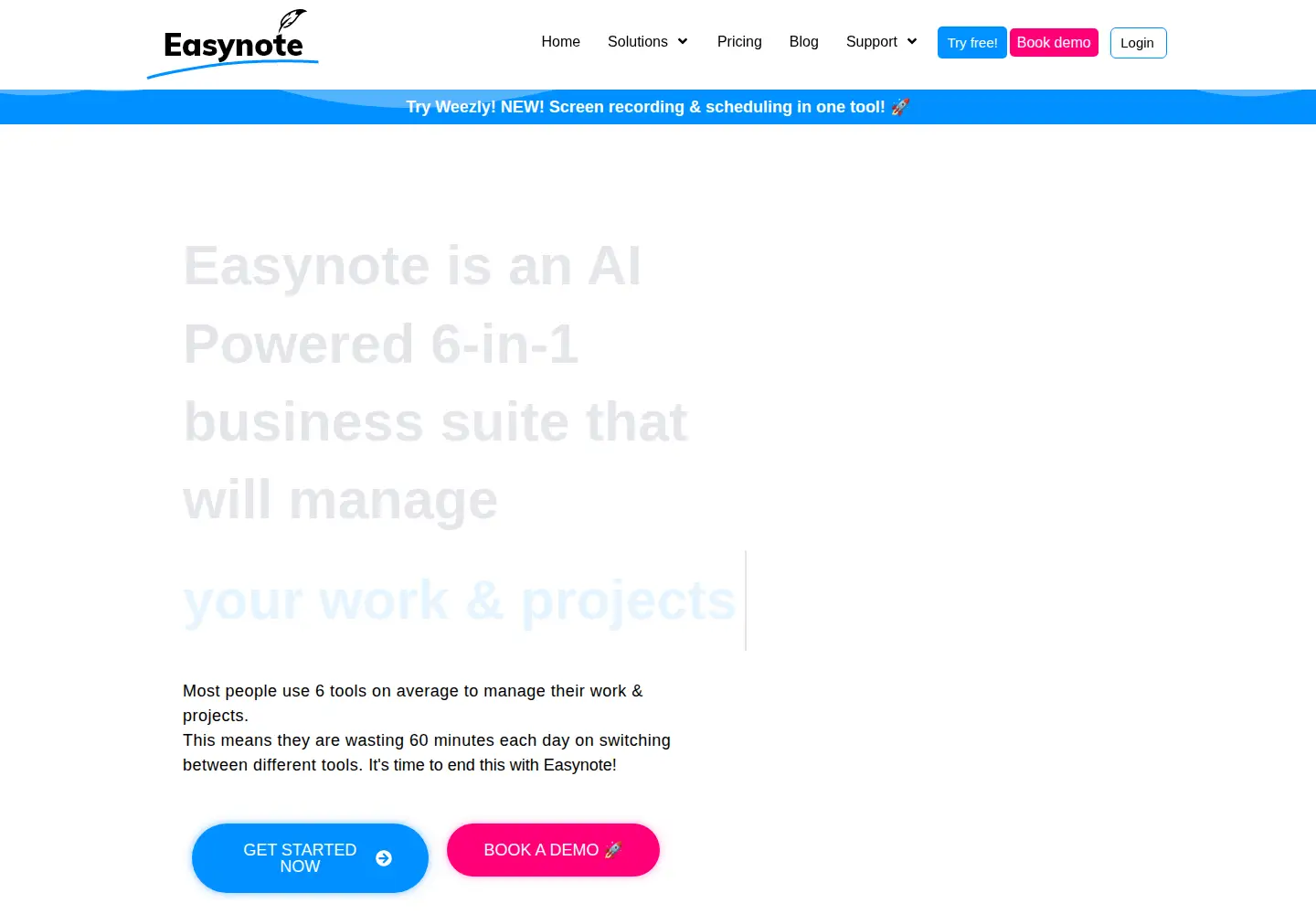 Screenshot of easynote.io