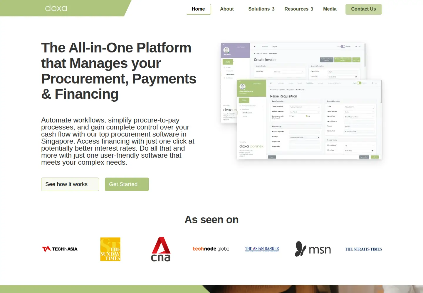 Screenshot of doxa-holdings.com