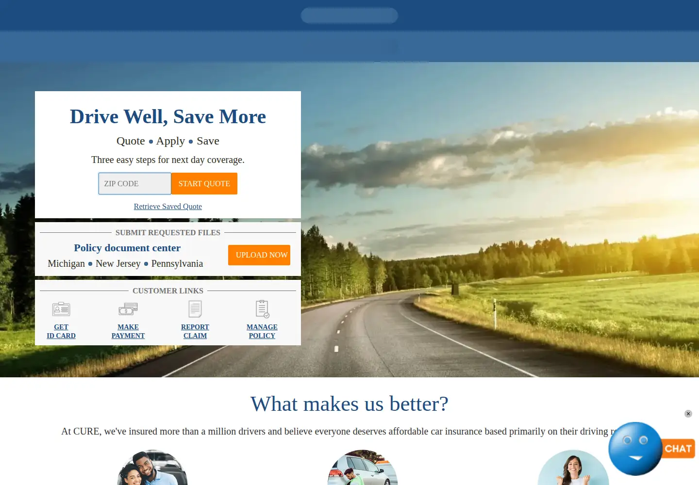 Screenshot of cure.com