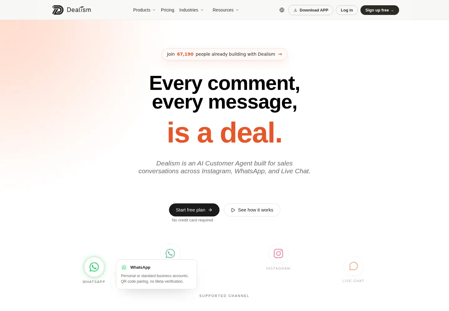 Screenshot of dealism.ai