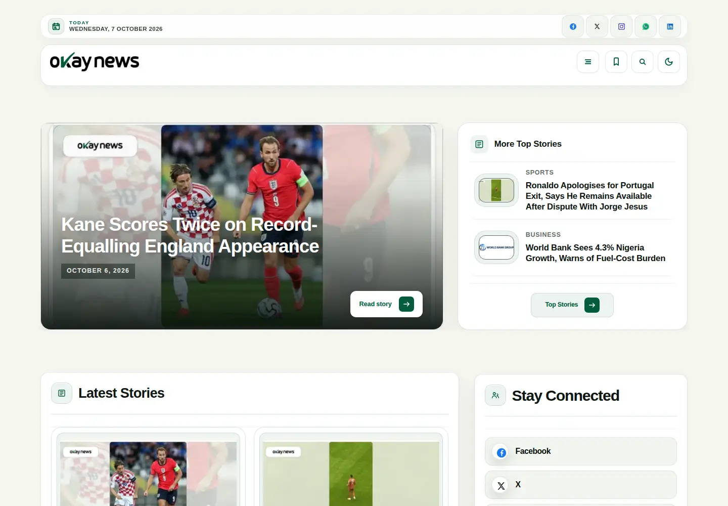 Screenshot of okaynews.com