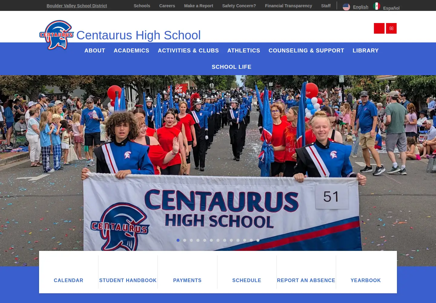 Screenshot of centaurushs.org