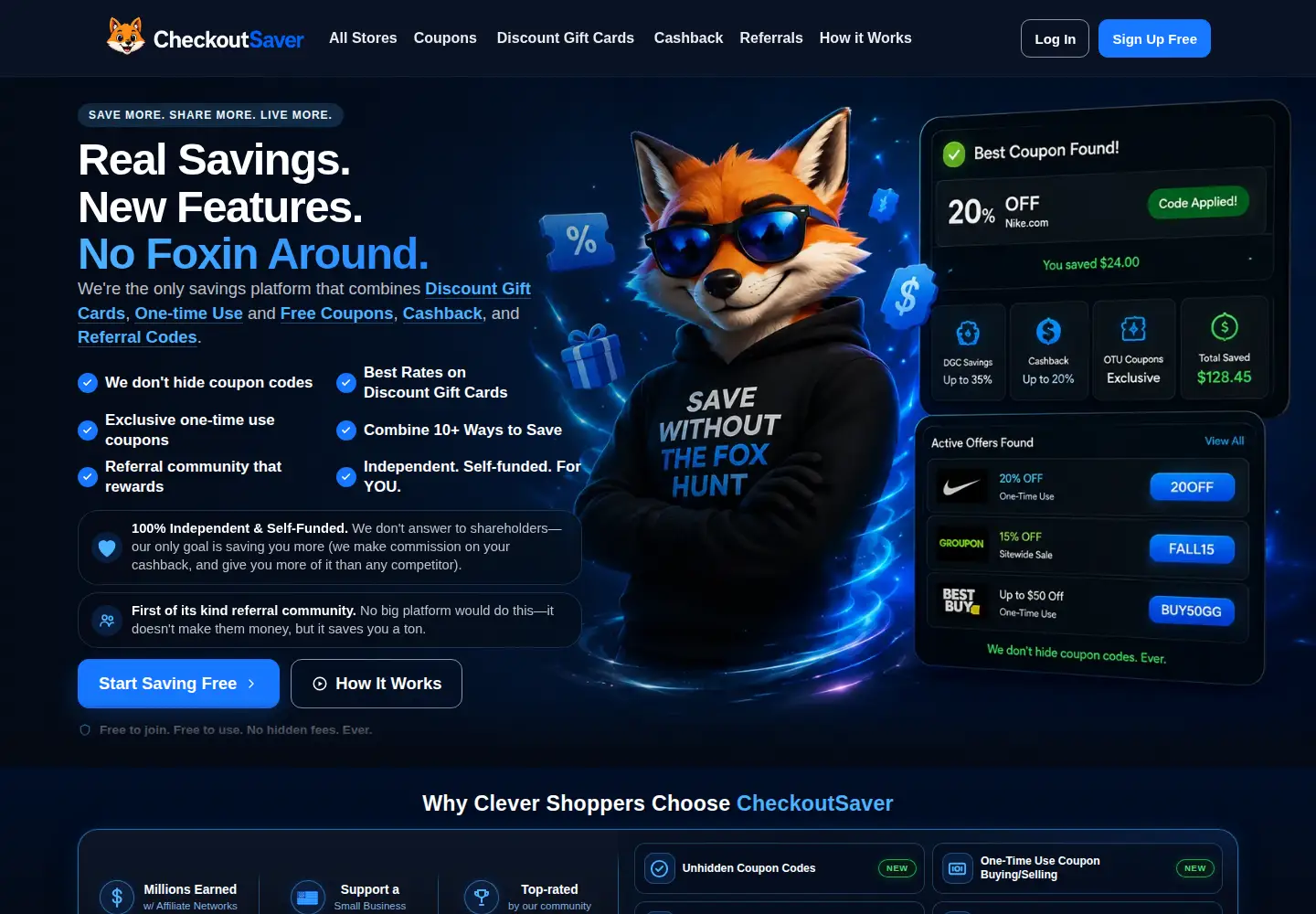 Screenshot of checkoutsaver.com