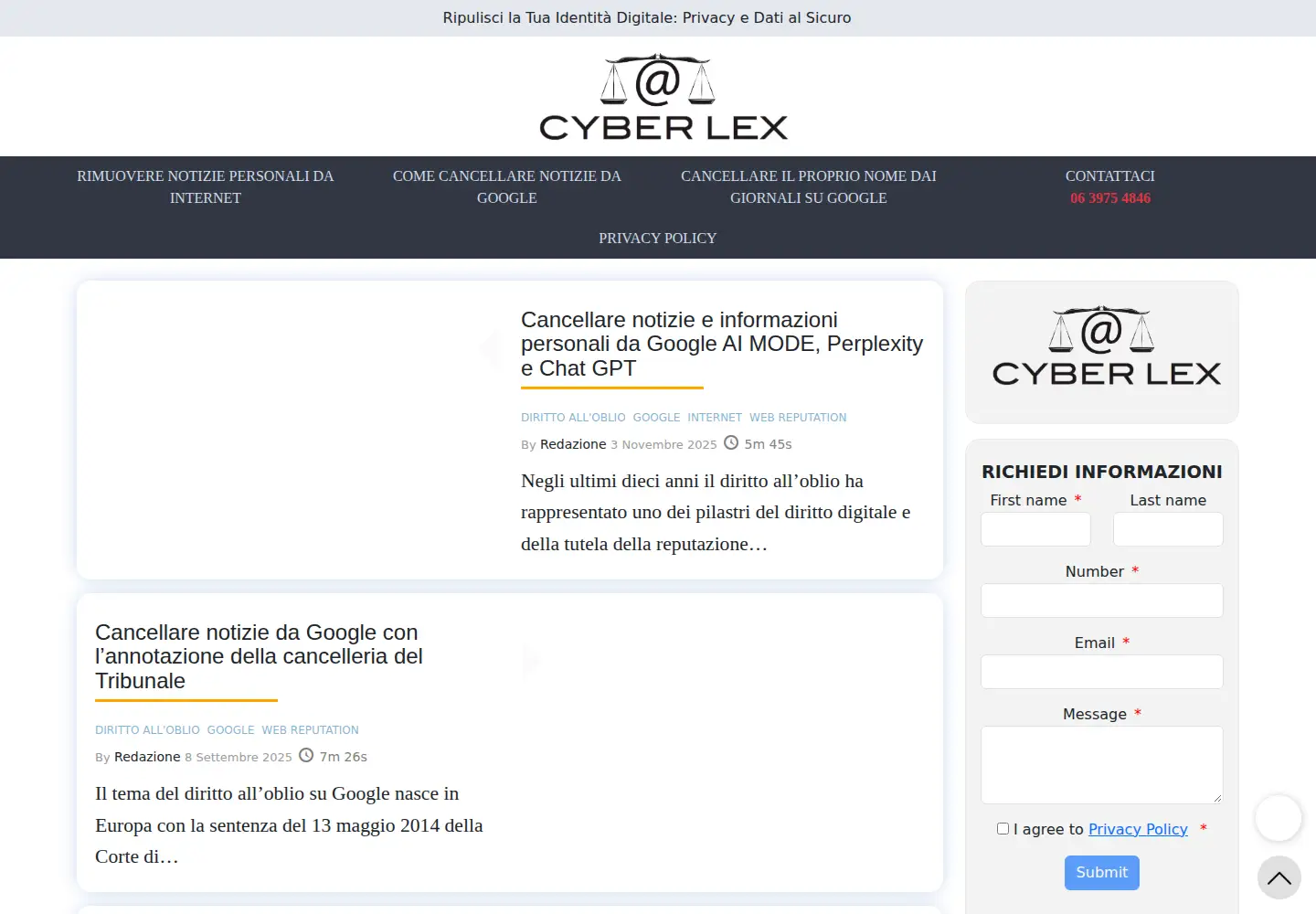 Screenshot of cyberlex.net